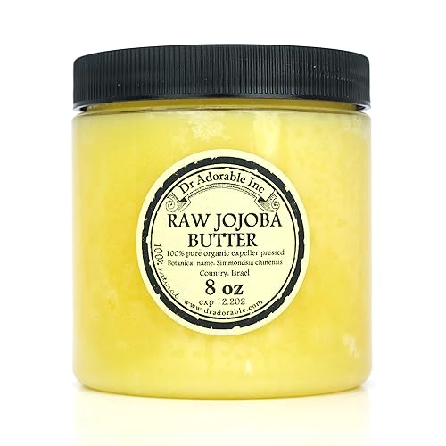 Dr Adorable Mantequilla de jojoba orgánica 100% pura cruda 8 onzas