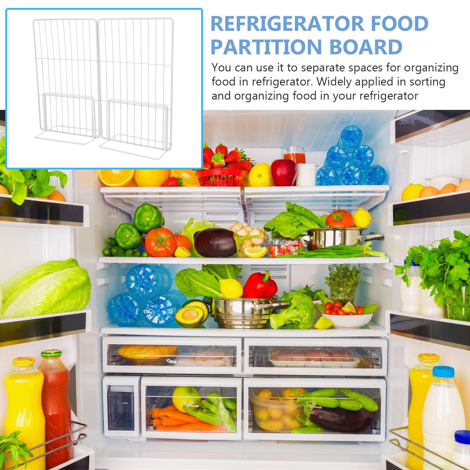 BESPORTBLE Separador Metálico para Congelador Estructura de Malla, Organizador para Estantes de Refrigerador y Almacenamiento de Alimentos en Cocina y Oficina