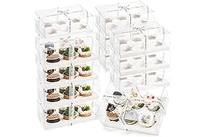 Cedilis 15 Pack Clear Cupcake Boxes