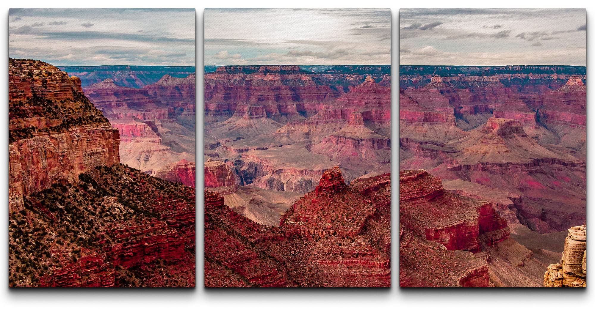 wall26 - 3 Panel Canvas Wall Art - Majestic Natural Landscape Triptych  Canvas Series - River Forest - Giclee Print Gallery Wrap Modern Home Art  Ready