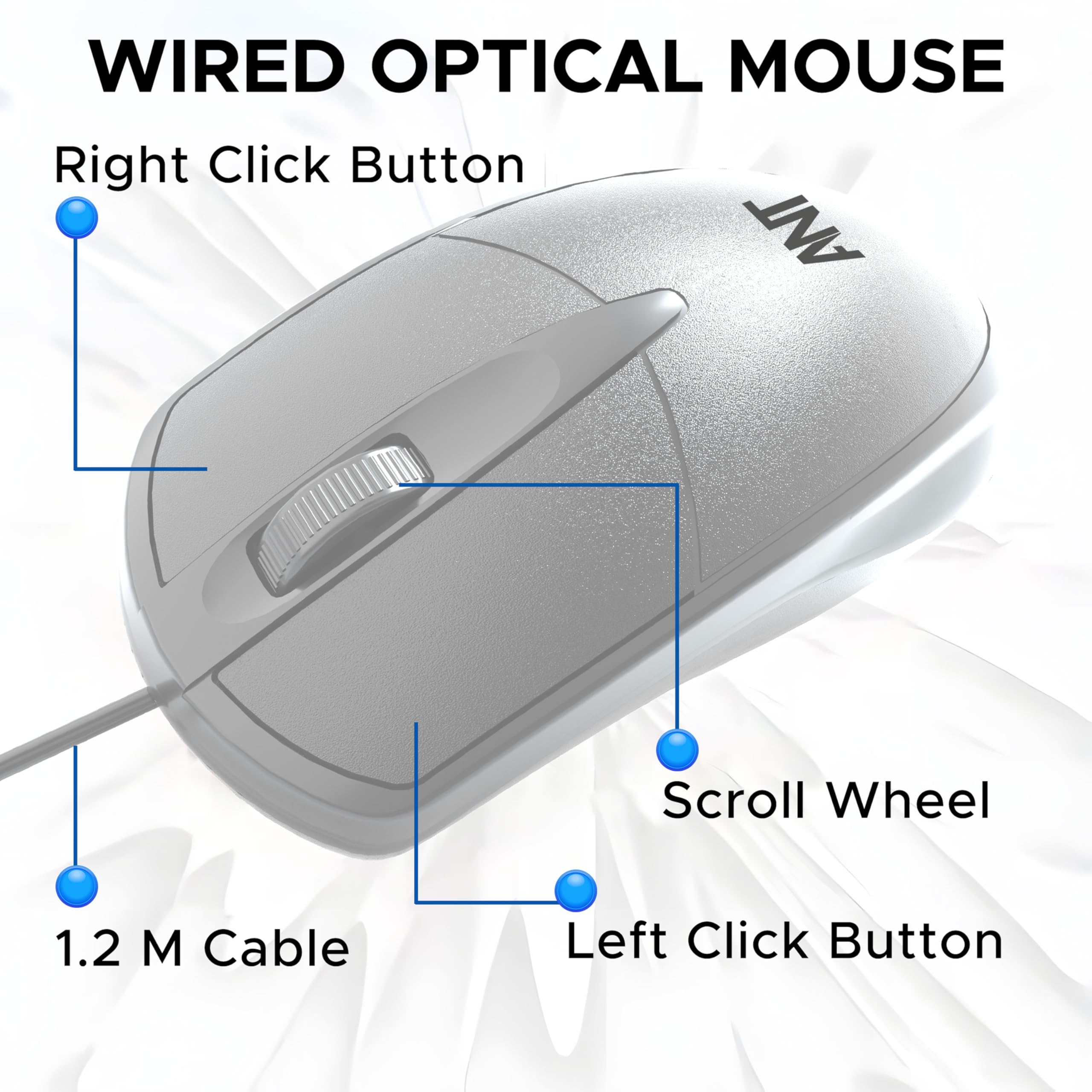 Ant Globe 10 Wired Mouse - 1200 DPI, USB -4 Ant Globe 10 Wired Mouse - 1200 DPI, USB -4