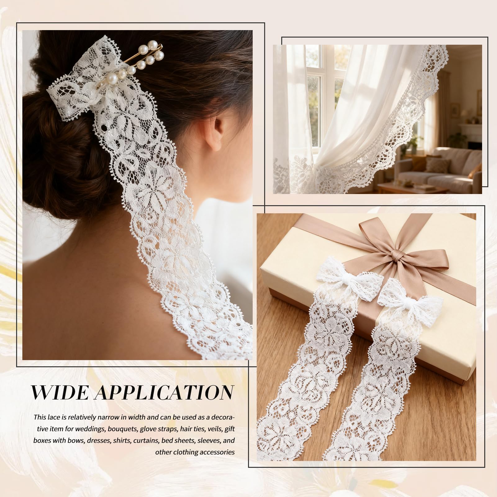 Amazon.com: LYXMYGS Lace Trim Ribbon, 5-Yard White Lace Ribbon