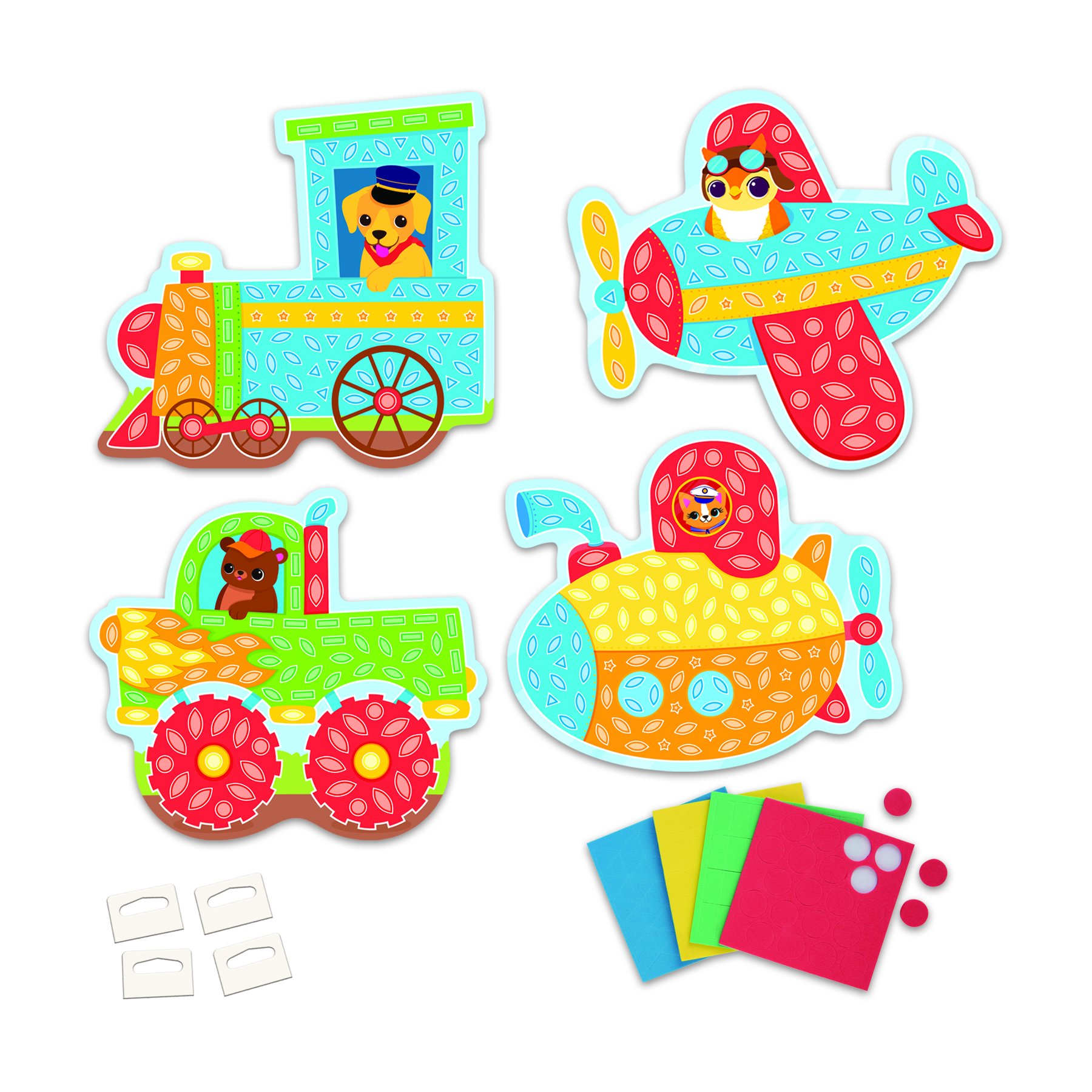 ORB My First Sticky Mosaics – Véhicules – Kit Mosaïque Adhésive 478 Pièces – DIY éducatif Dès 3 Ans
