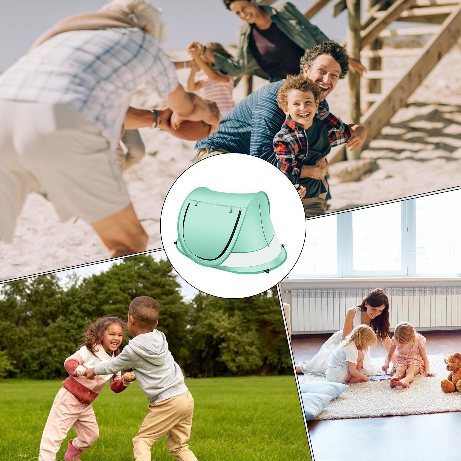 Tente de Plage - UPF 50+ auvent Pliant Enfant,Tente Anti-UV Résistante pour Petits,pour Voyages, Camping, Pique-niques, Jardin, Parc et Vacances en Plein air
