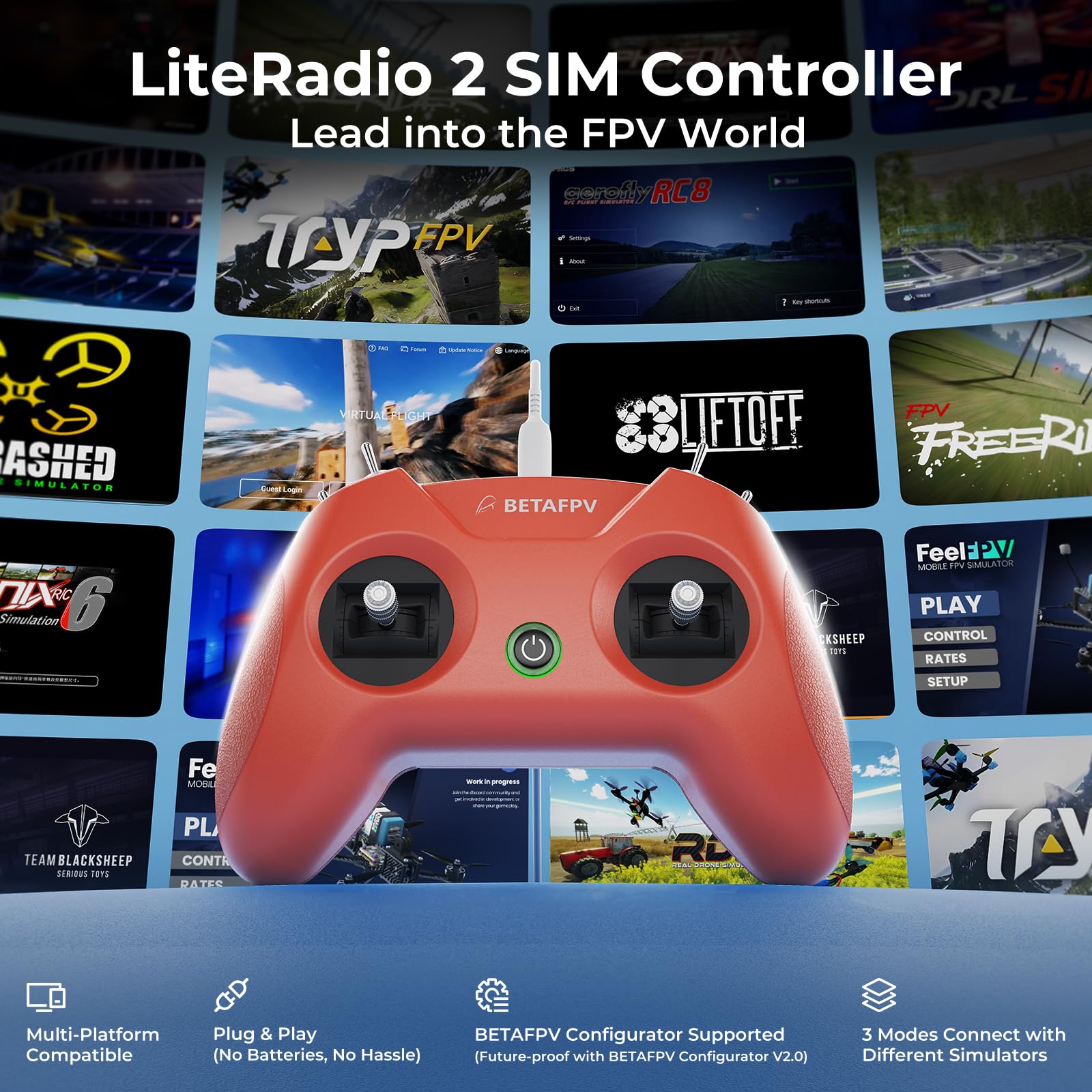 Controller Flight Simulator BETAFPV LiteRadio 2 SIM - Dettaglio