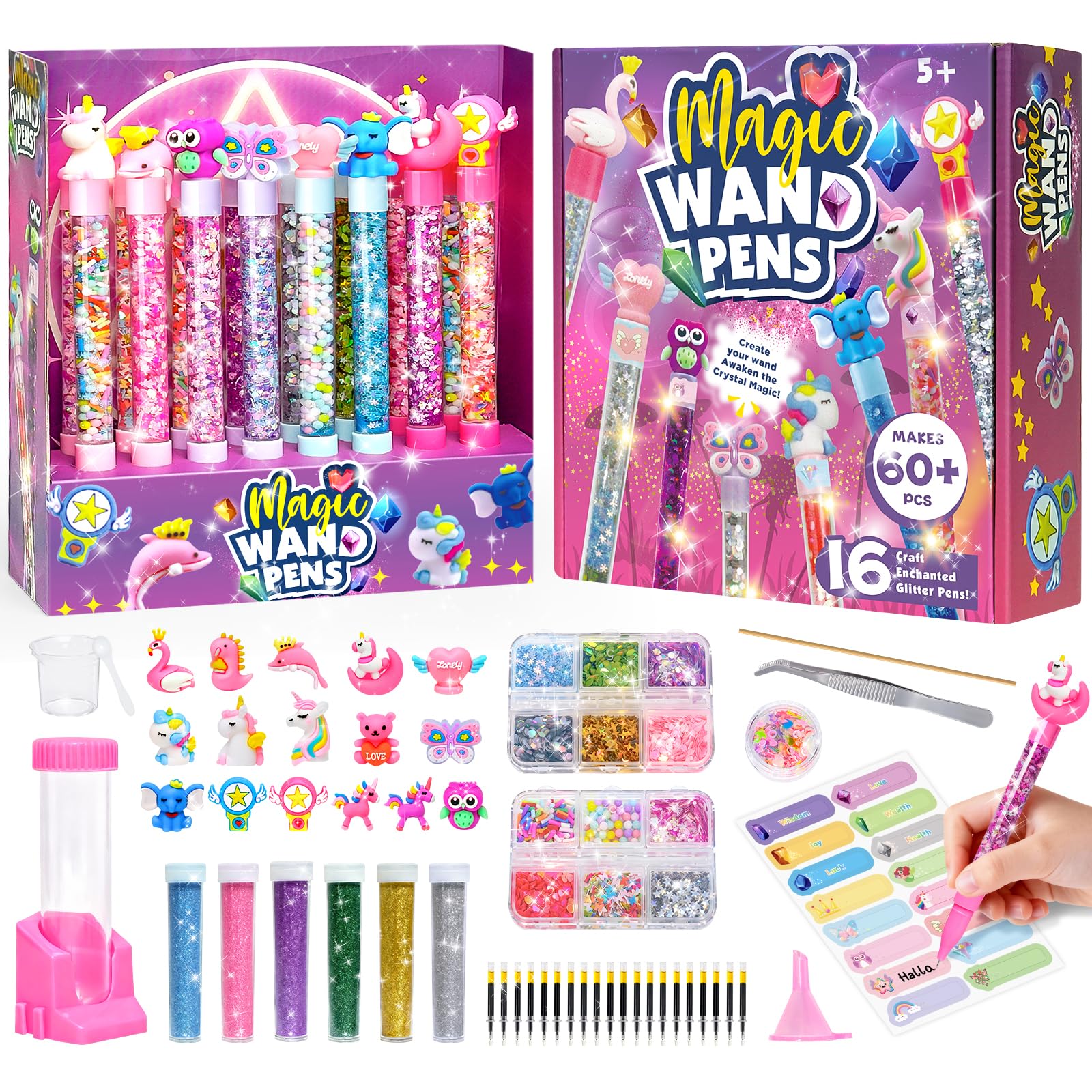Molleyzi Bastelset Kinder ab 6 Jahre, Geschenk Mädchen 7 8 9 10 Jahre, Basteln Mädchen 5-12 Jahre Stifte Selber Machen Set Kinder, Kindergeburtstag Kreativspielzeug DIY Personalisierte Stift