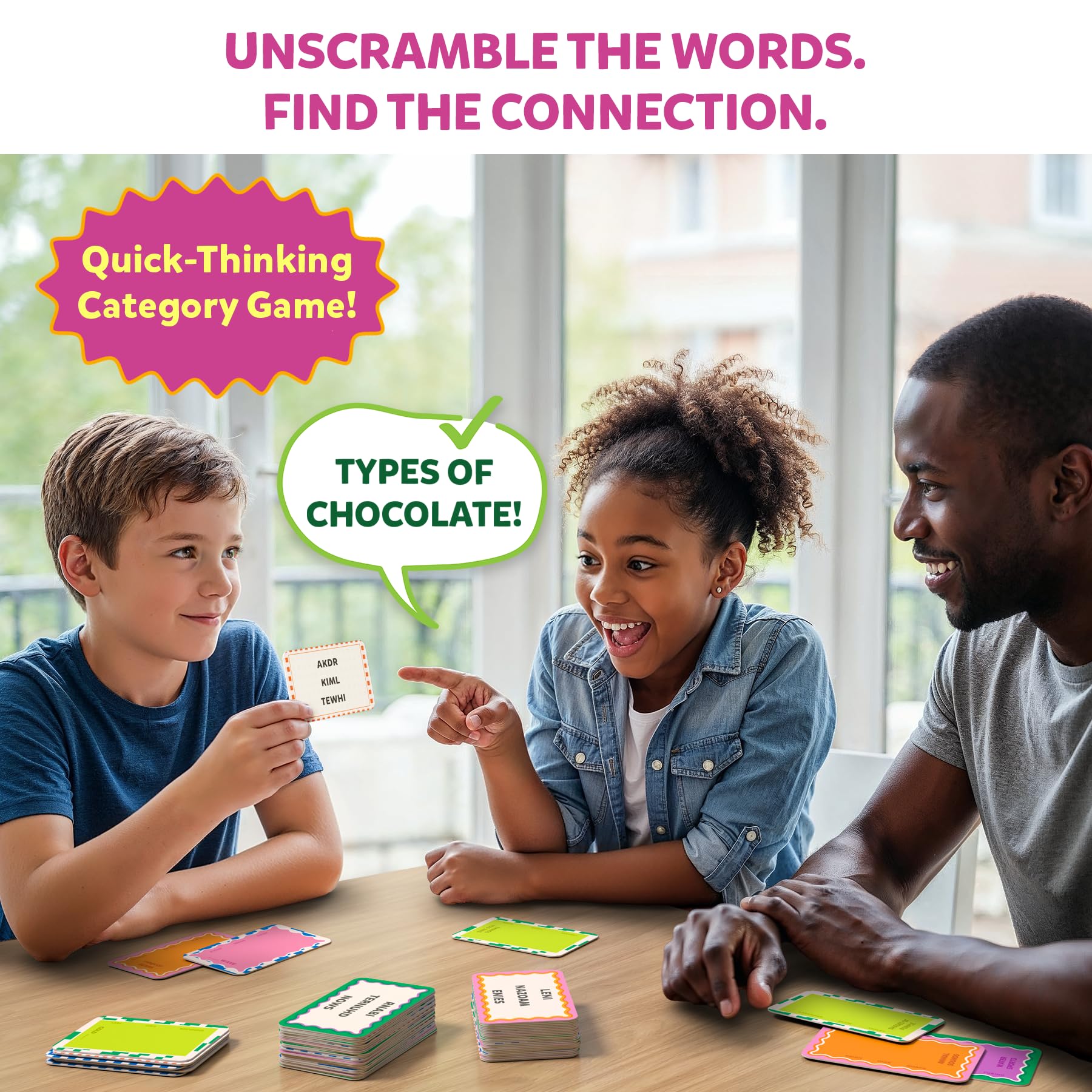 Gouda Games Cryptic Categories, Quick-Thinking Brain Game, Fast-Paced Word Unscramble Card Game for Kids Teens & Adults - Image 2