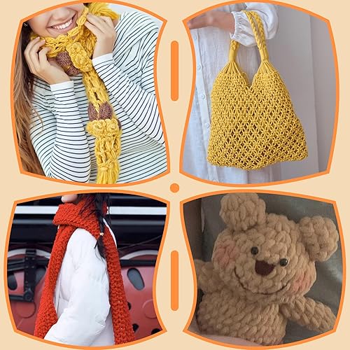 Miniatura 7 de UzecPk Gancho de ganchillo grande de 0.71 pulgadas, ganchos de ganchillo ergonómicos, enorme ganchillo, aguja de ganchillo para principiantes,