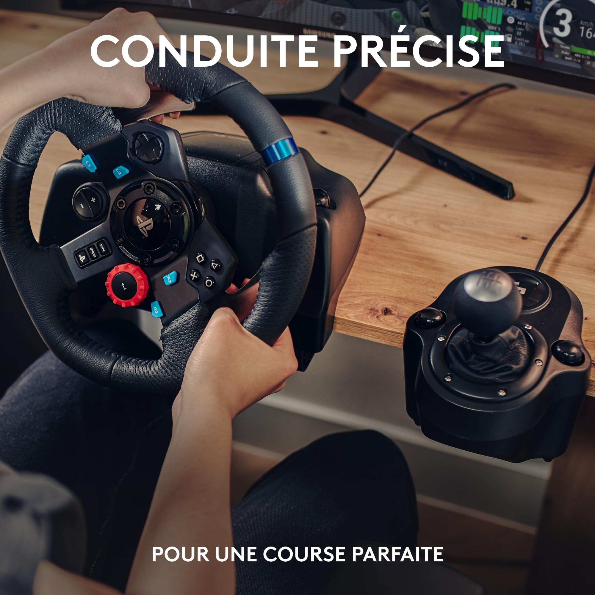 Logitech G G29 SE Driving Force volant de course et pédalier, retour de force, cuir véritable Driving Force levier de vitesse - pour PS5, PS4 et PC, Mac - Noir