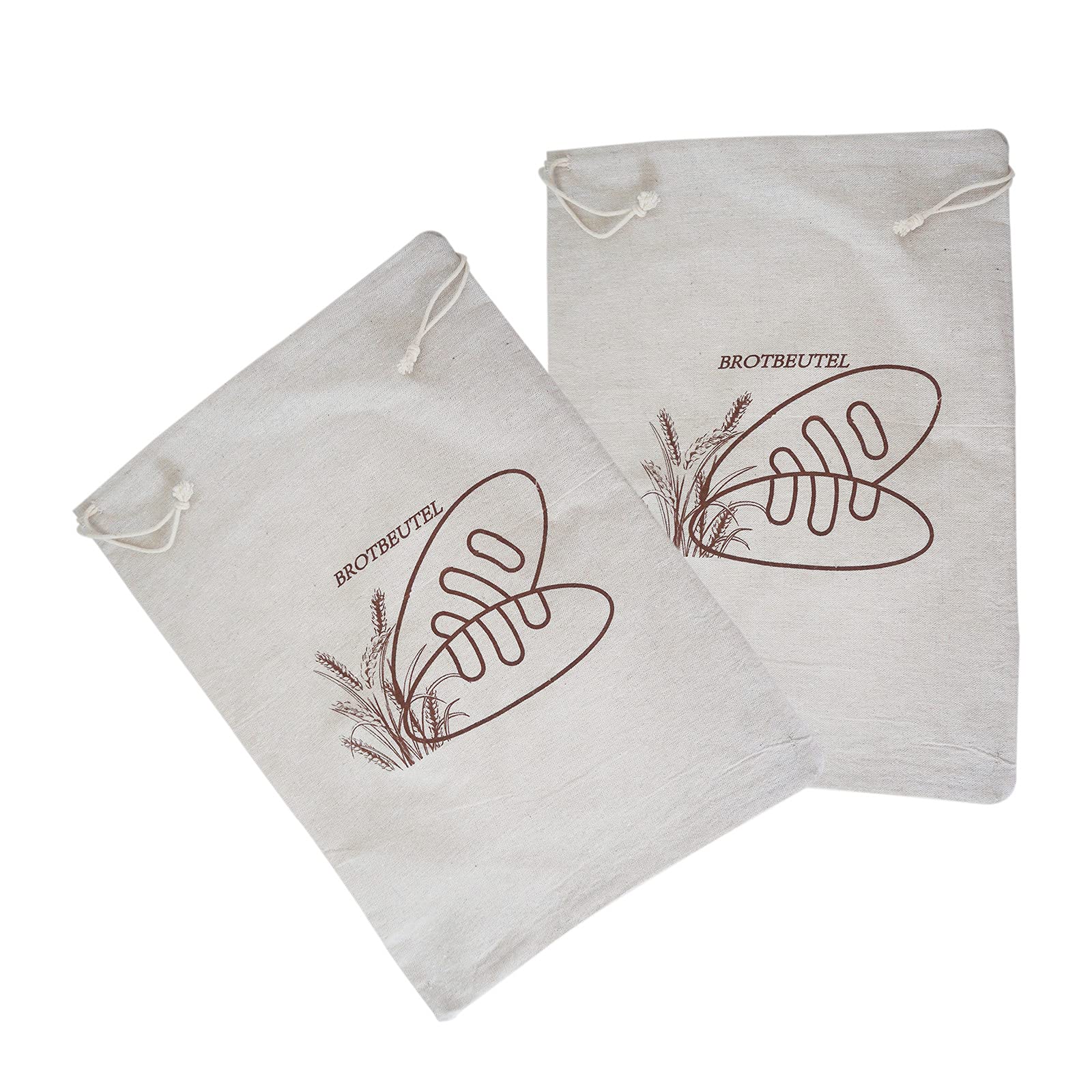 Linen Bread Bags Reusable Drawstring Large Unbleached Bread Baguette Bread Bags DIY Bread and Other Foods Also Fruit and Vegetable Bags (30 x 40 cm) Set of 2 - Image 2