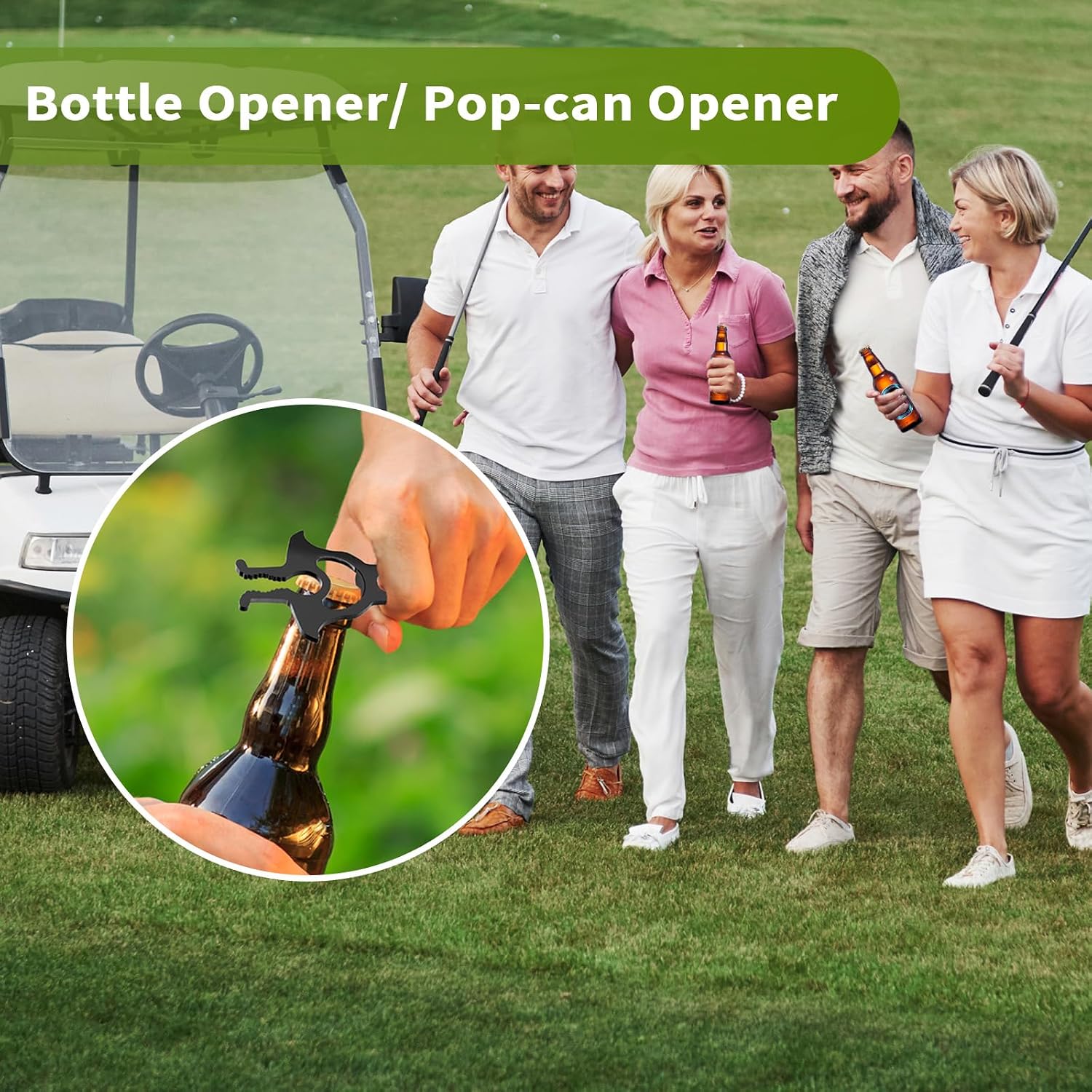 Golf Divot Tool and Ball Marker, Portable Magnetic Divot Repair Tool for Golf Cart, 4 in 1 Black Metal Multi-Tool Accessories with Divot Tool, Bottle Openers and Beer Shotgun image 4