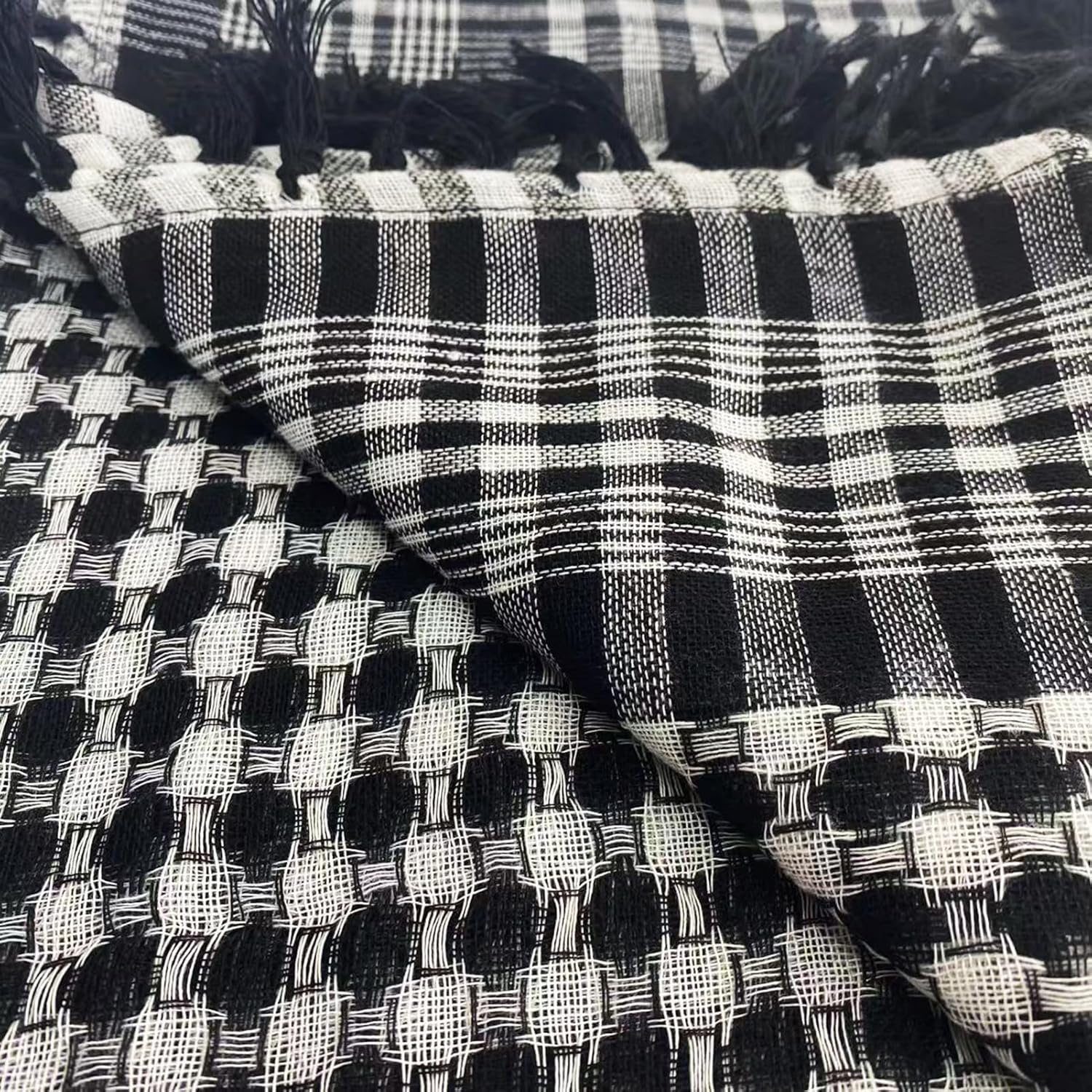 Cot-Oath Keffiyeh Scarf for Men Shemagh Tactical Desert Scarf Women Arab Neck Head Wrap Tassel - Image 3