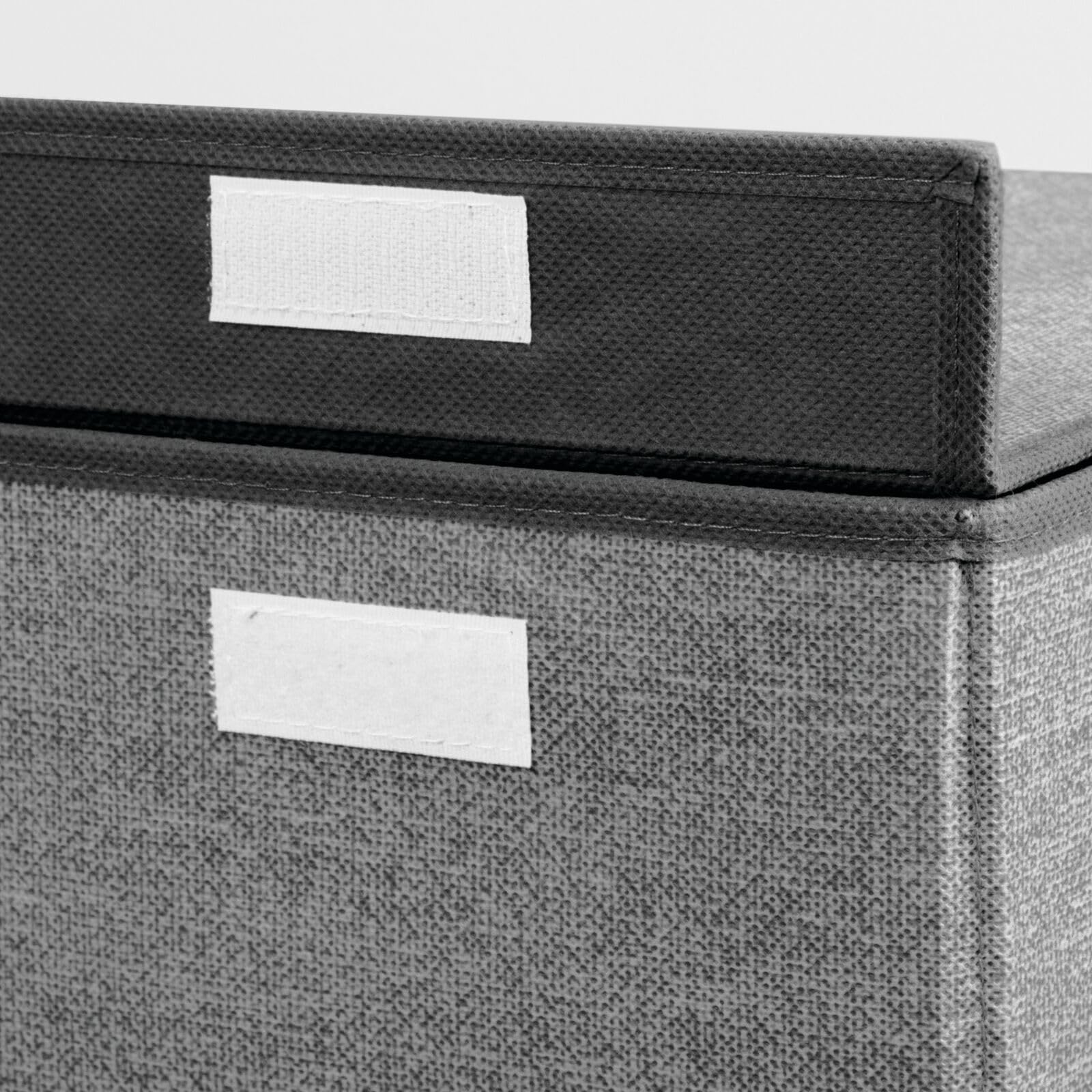 mDesign Panier à linge pliable pour salle de bain ou chambre à coucher, convient également comme panier à linge pour enfants, gris/noir