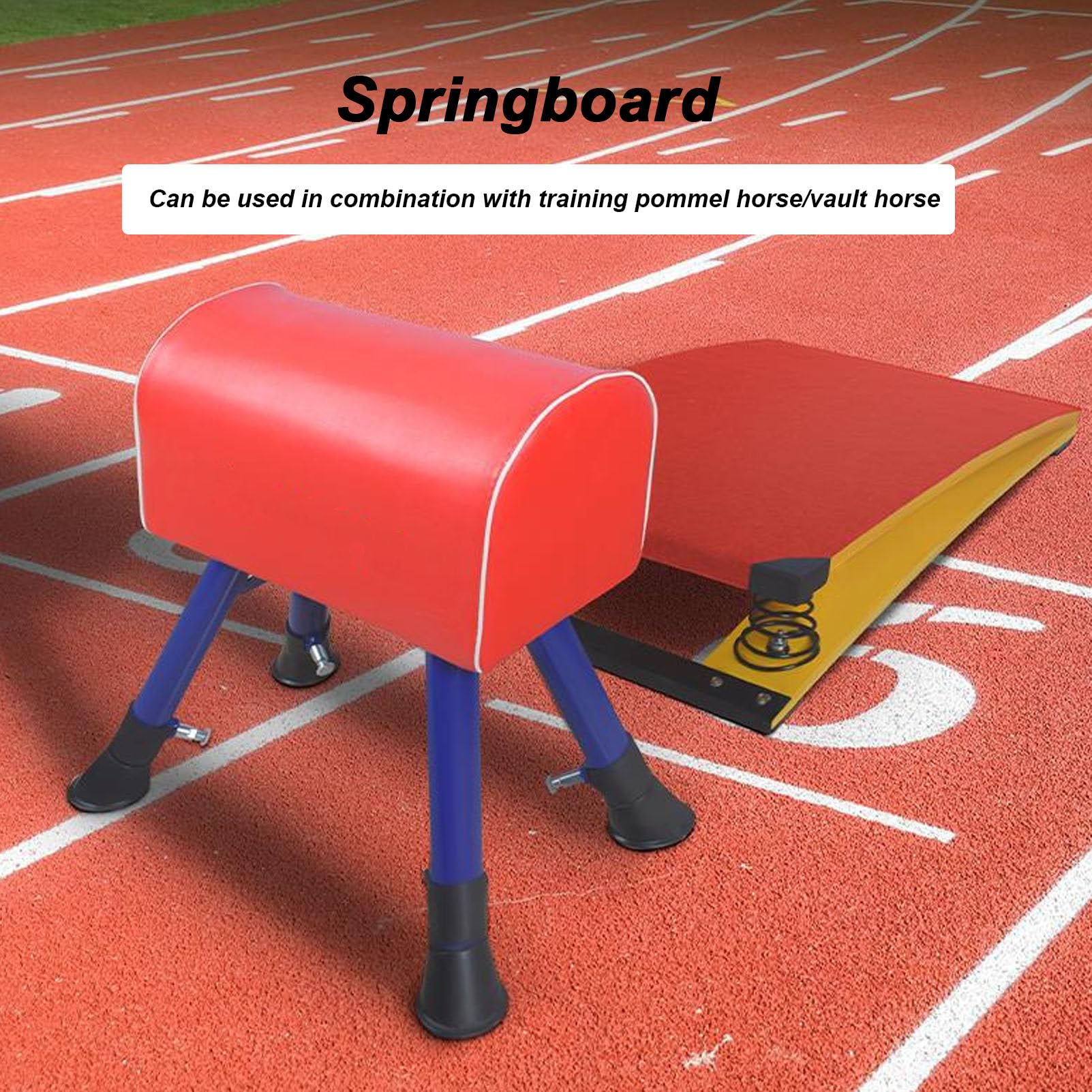 Combinazione di Volteggio per Trampolino di Ginnastica per Bambini, Tavola Elastica per Allenamento per Volteggio, Trampolino per Principianti per Bambini,Red-40X60CM