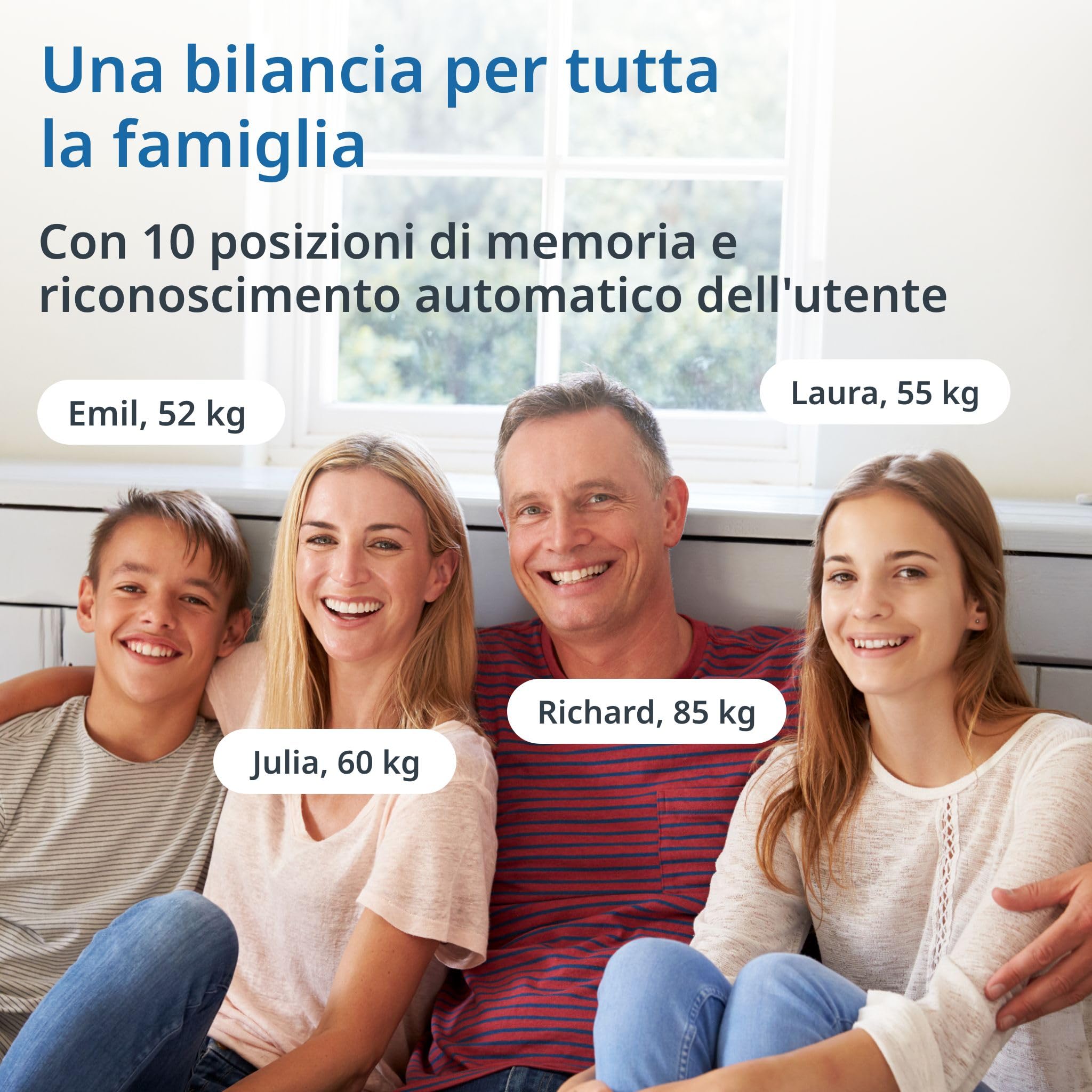 ADE Bilancia pesapersone impedenziometrica | bilancia digitale per grasso corporeo, BMI, massa muscolare, acqua corporea, peso, BMR | capacità di carico elevata di 200 kg | nero