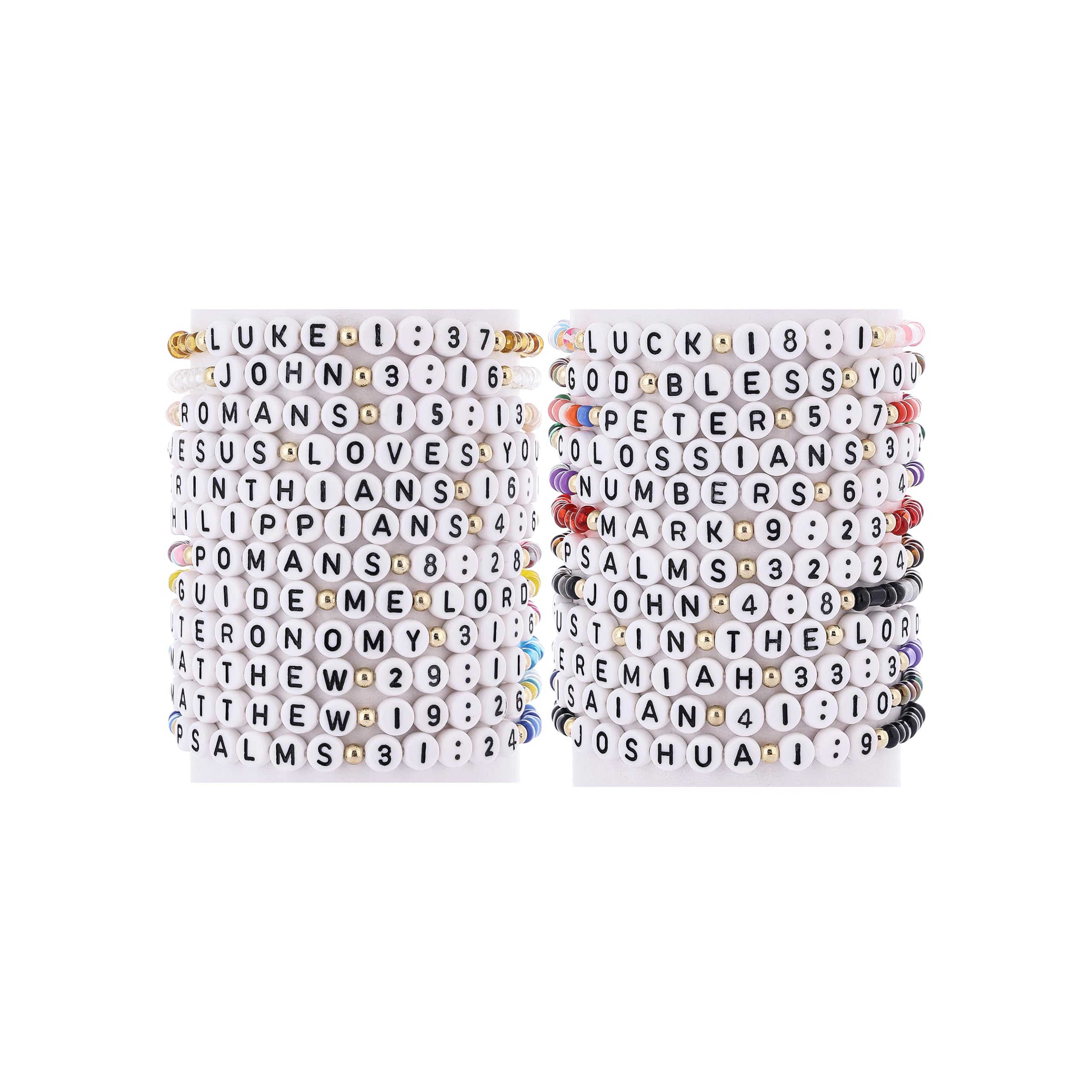 Taouzi Bible Verse Bracelets for Men Women Handmade Beads Friendship Bracelets Jesus Motivational Jewelry for Sunday School Gifts Classroom Prizes