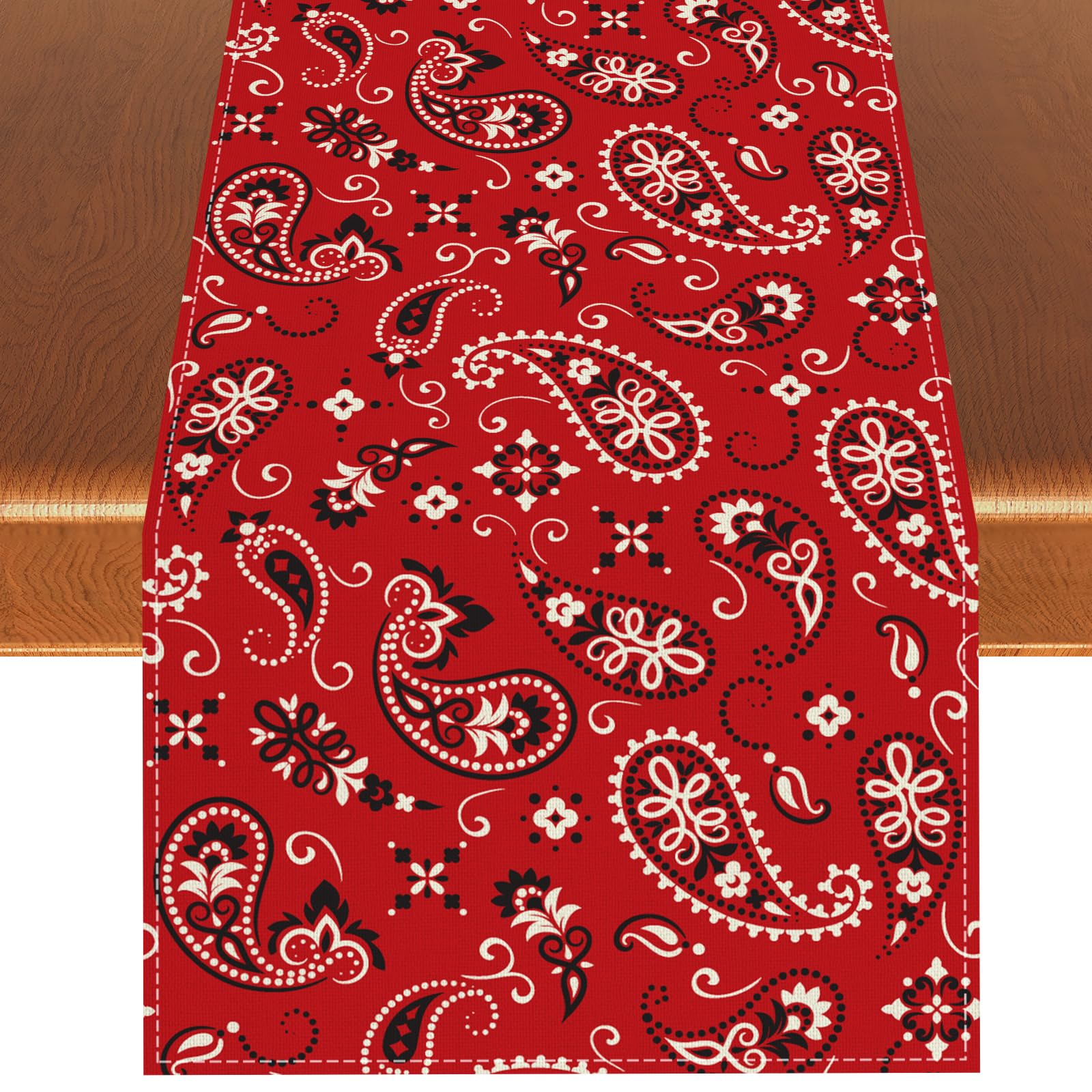 Western Party Table Runner Paisley Tablecloth Rodeo Party Decor Cowboy Birthday Decor Western Decorations and Supplies for Home Table-13×108''