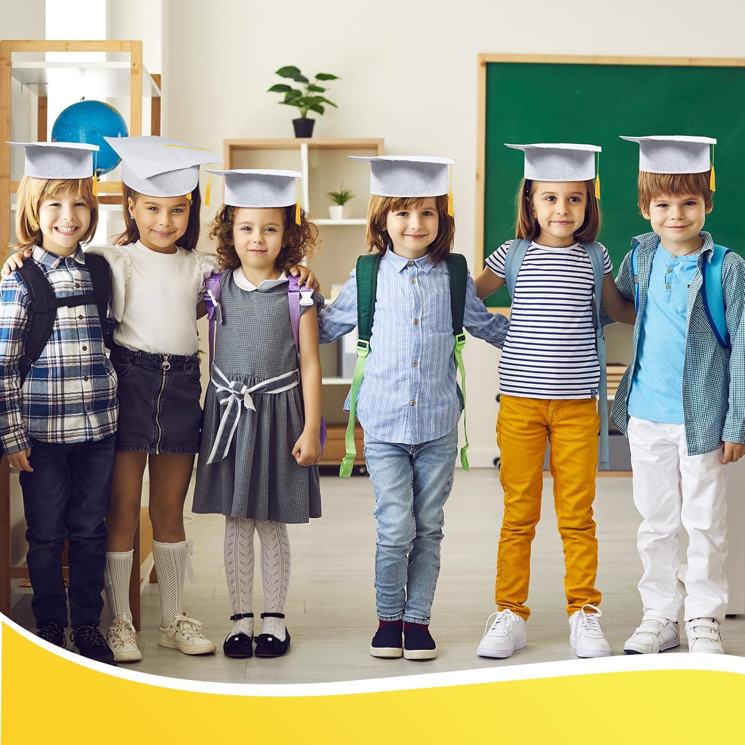 20 Pieces Child Size Graduation Caps Felt Kindergarten Grad Hats for Preschool Graduation