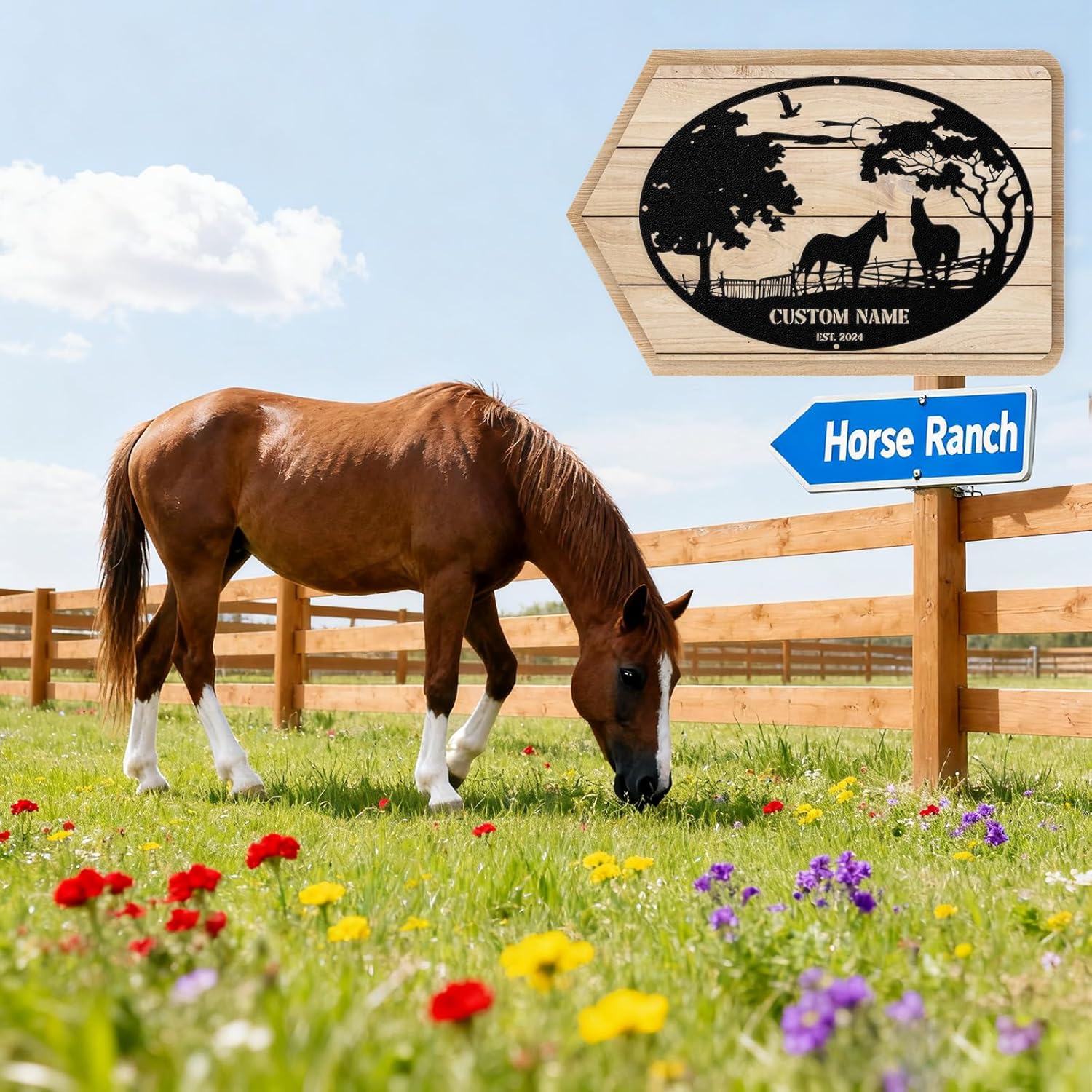 Personalized Metal Horse Farm Sign, Custom Ranch Sign, Custom Farm Metal Signs Outdoor, Customized Family Name Signs for Farms, Ranch, Housewarming Rancher Gifts - Image 9