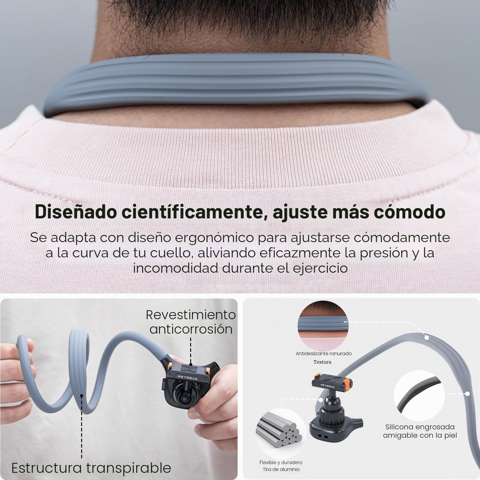 REYGEAK Soporte de Cuello magnético para dji Osmo Action, Soporte para cámara POV, Soporte con Correa de Pecho Ajustable Compatible con Accesorios dji OSMO 360/Action 5 Pro/4/3