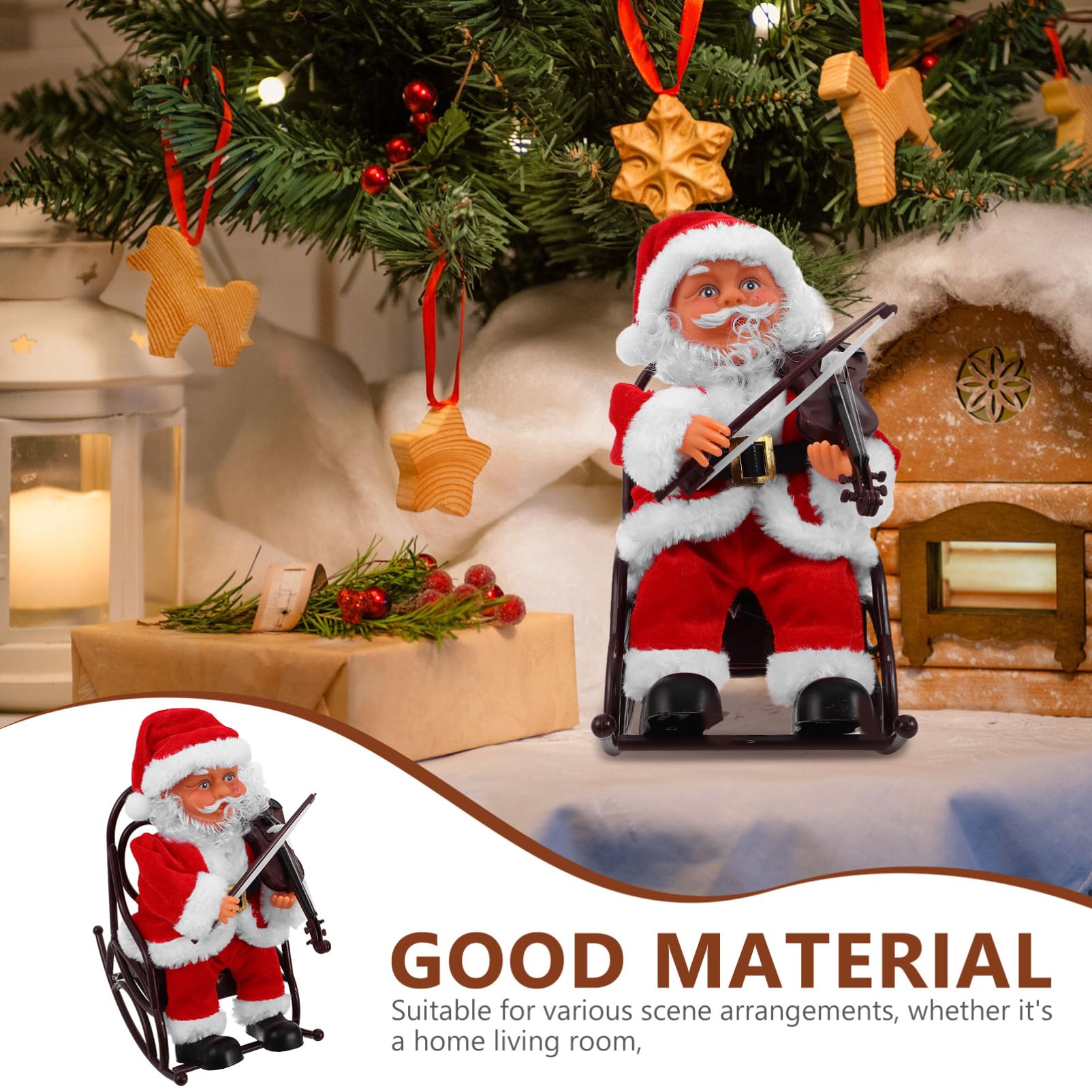BESPORTBLE Juguete De Papá Noel Musical Eléctrico con Silla De Ruedas para Fiestas De Navidad y Decoración Creativa Obsequio Adultos