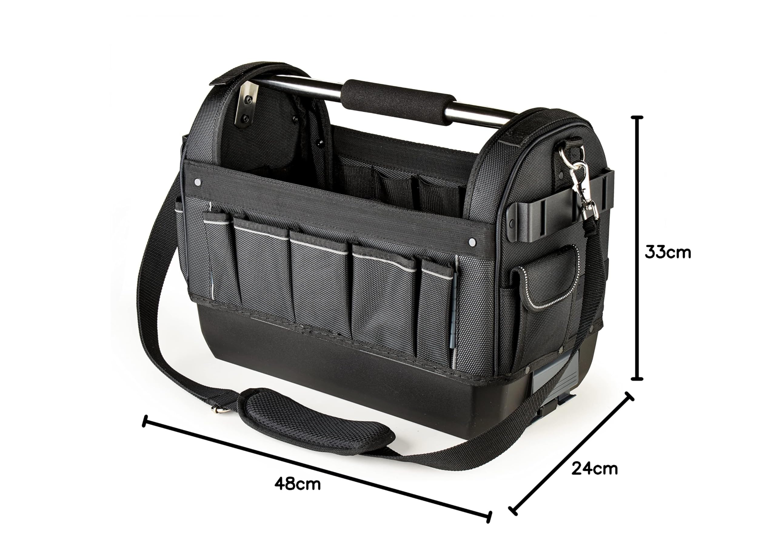 Wfix ProClick Tool Bag M torba narzędziowa otwarta 48 × 33 × 24 cm – firmy BS Systems, Joint Company L-BOXX & Sortimo kompatybilny z L-BOXX, profesjonalny uchwyt na narzędzia z poliestru 1000D | wraz