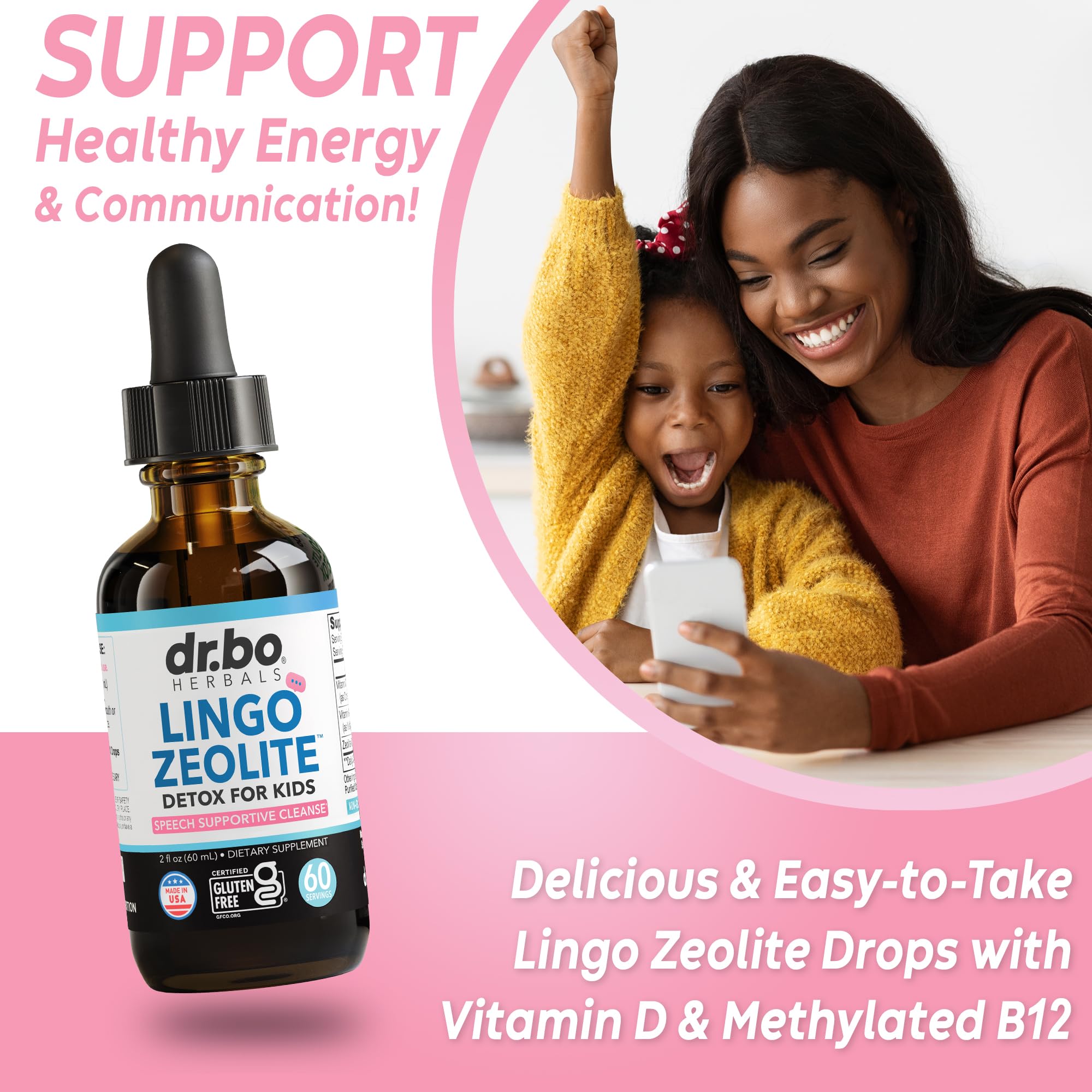 Zeolite Detox for Kids Lingo Drops - Natural Lingo Zeolite Drops for Kids Methylated B12 & D3 Advanced Clinoptilolite - Pure Extra Clinoptilolite Leap Liquid Detox Body Cleanse Supplement Ages 3+, 2oz — Amazon image 3