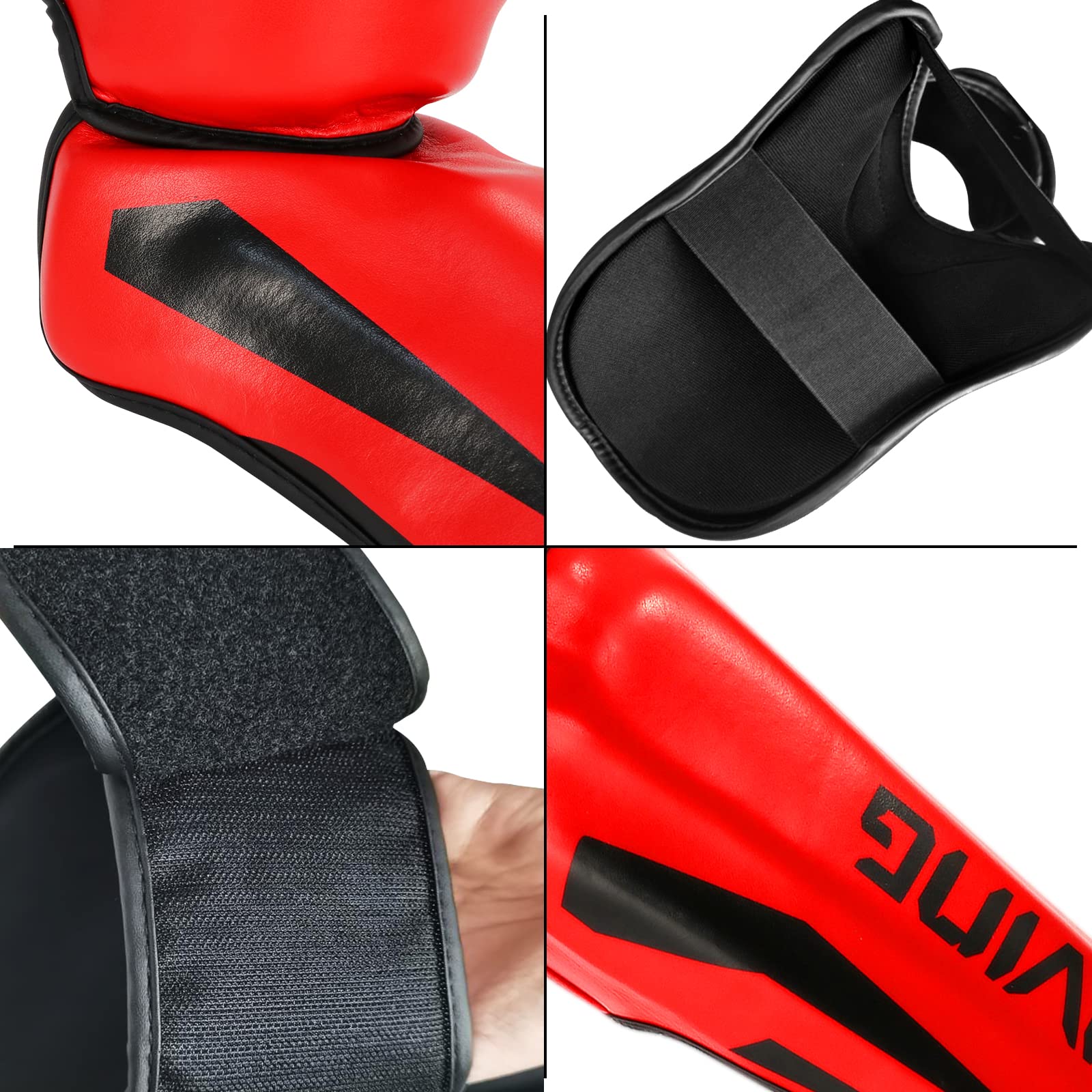 MMA Martial Arts Shin Guards – Padded, Adjustable Muay Thai Leg Guards with Instep Protection for Kickboxing/MMA Training and Sparring – Durable, Professional MMA Equipment