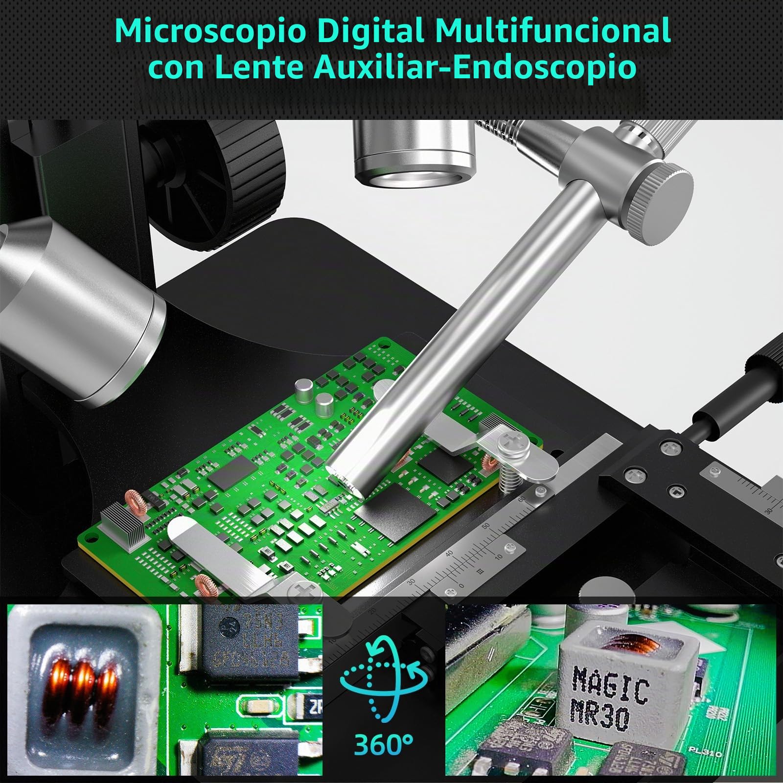 Andonstar AD269 Microscopio digital HDMI de 10.1 pulgadas con 6 lentes (10 pulgadas (HDMI))