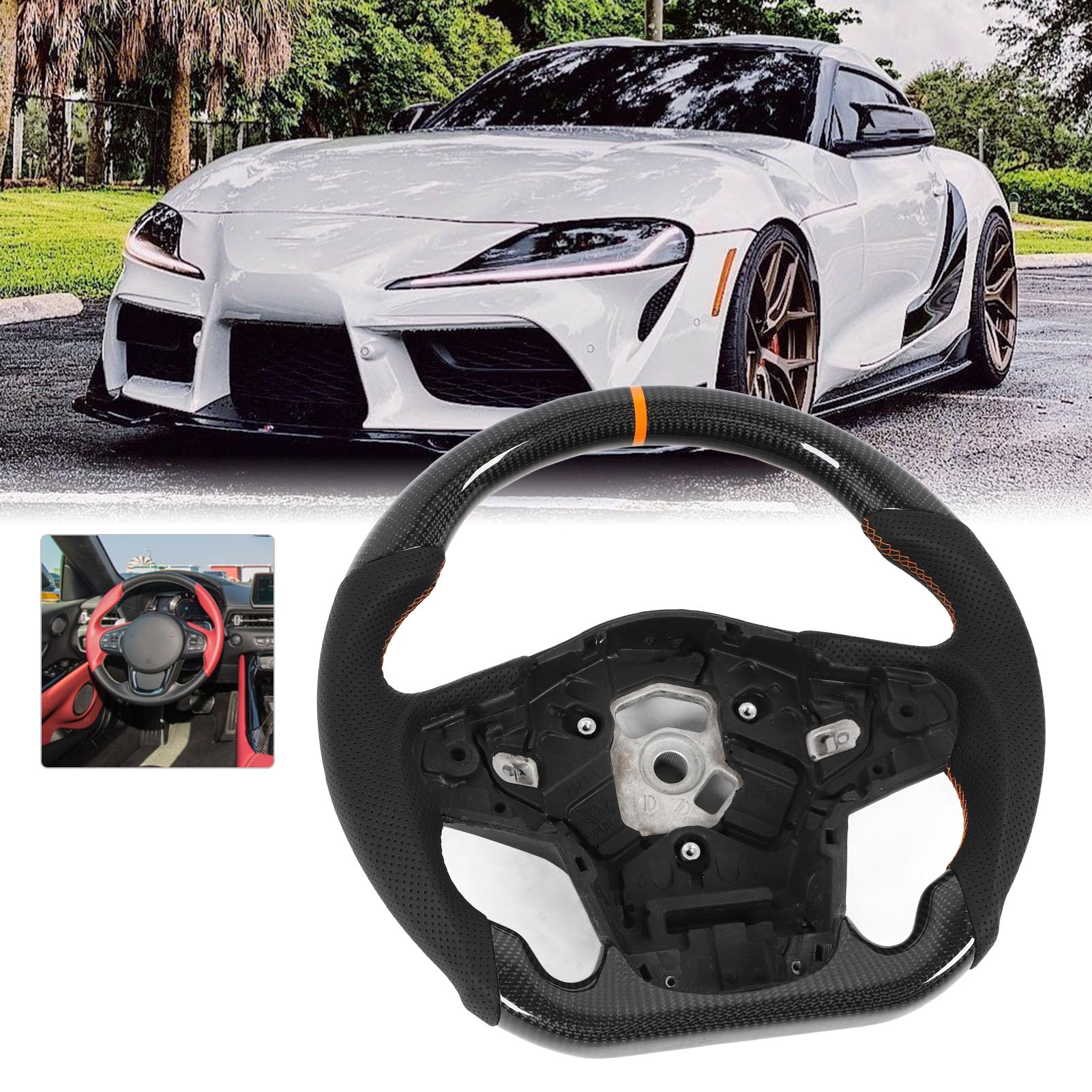 Amazon | Trisar カーボンファイバーステアリングホイール、平底D Amazon | Trisar カーボンファイバーステアリングホイール、平底D