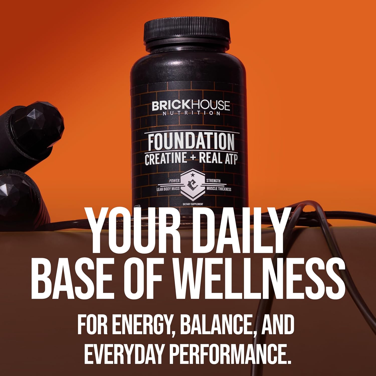 BRICKHOUSE NUTRITION Foundation: Creatine for Men with Peak ATP® | Muscle Builder & Recovery Support | Non-Stimulant Workout Supplement for Men (1 pk)