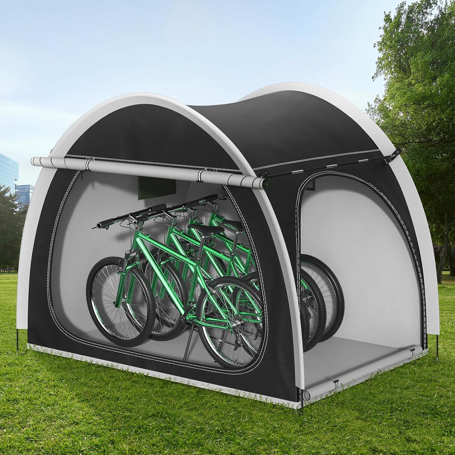 Abri de jardin extérieur contre la rouille : tentes de rangement pour 3 à 4 vélos