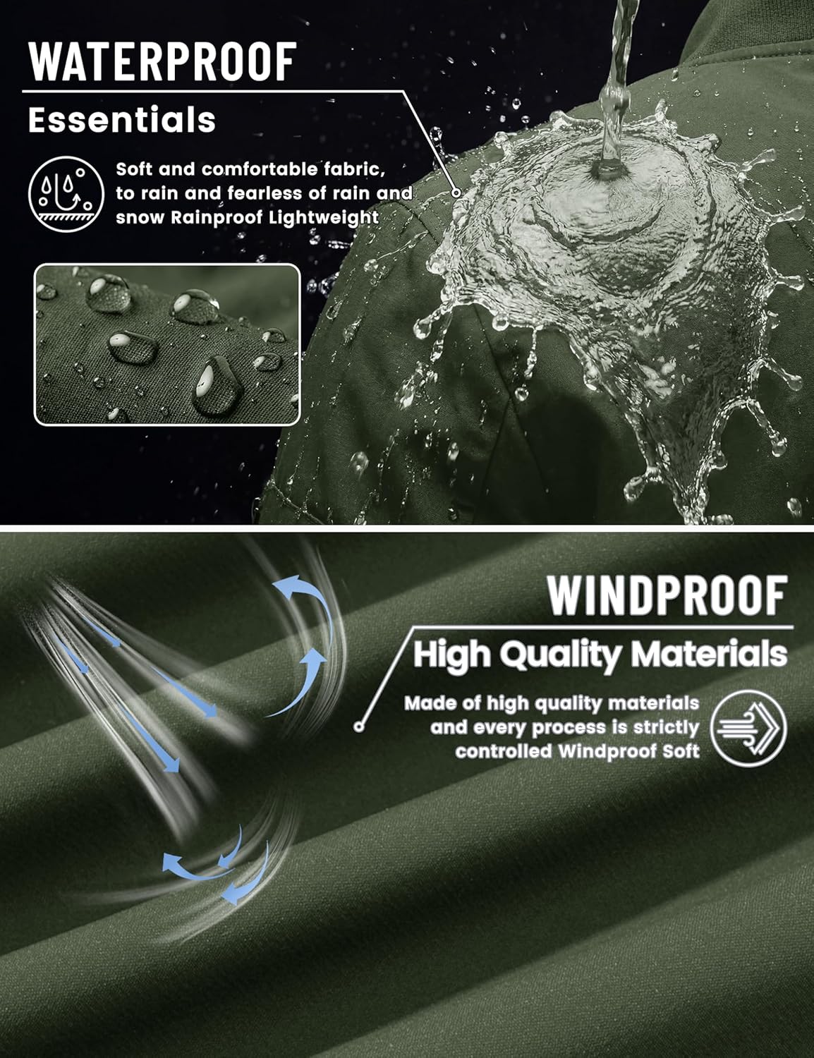 TACVASEN Men's Lightweight Jacket Spring Bomber Fall Windbreaker Casual Stylish Coats with Pockets - Image 4