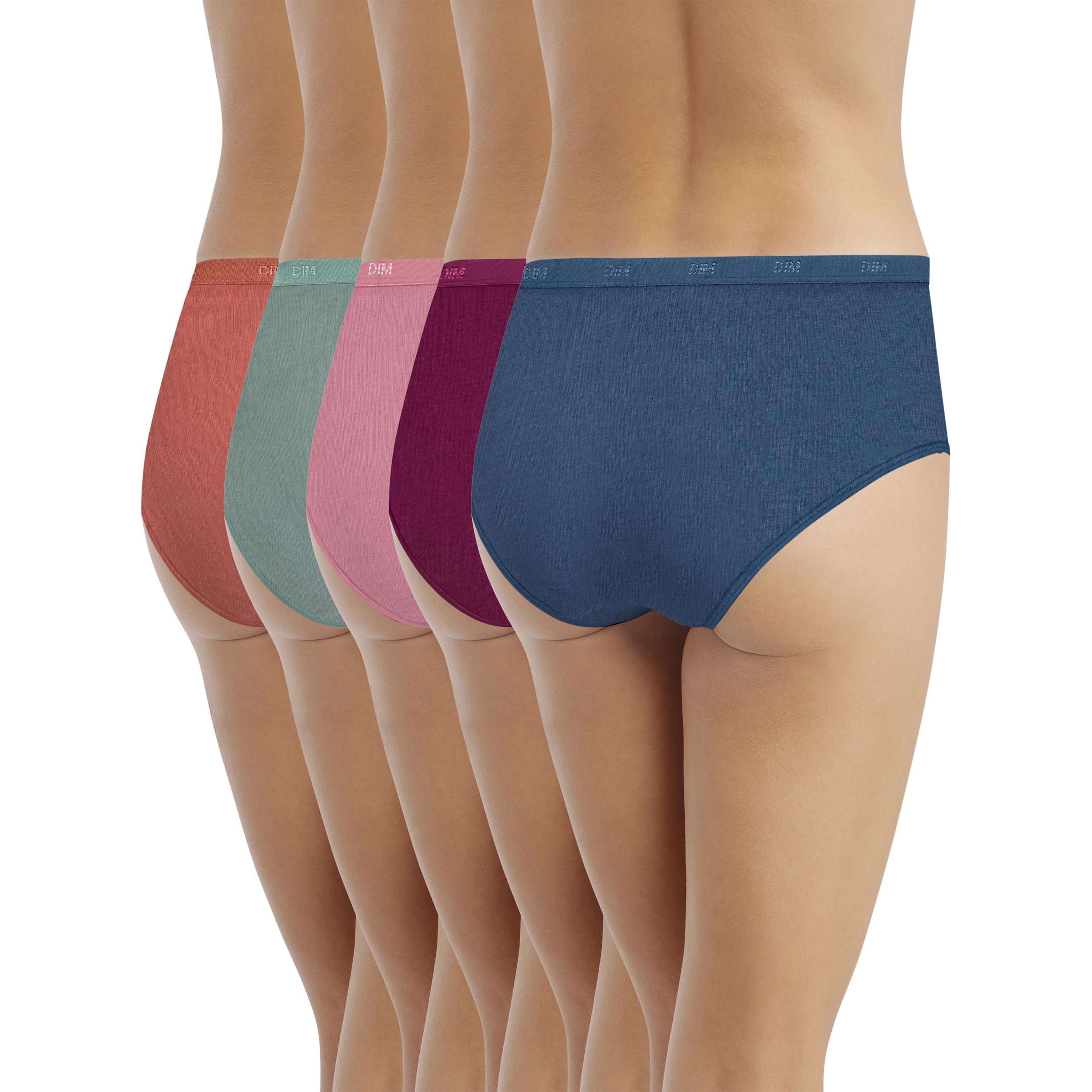 DIM Boxer Femme Lot de 5 | Les Pockets Ecodim Toucher Doux | Coton Stretch | Finitions Extra Plates | Confort Quotidien | Multicolore