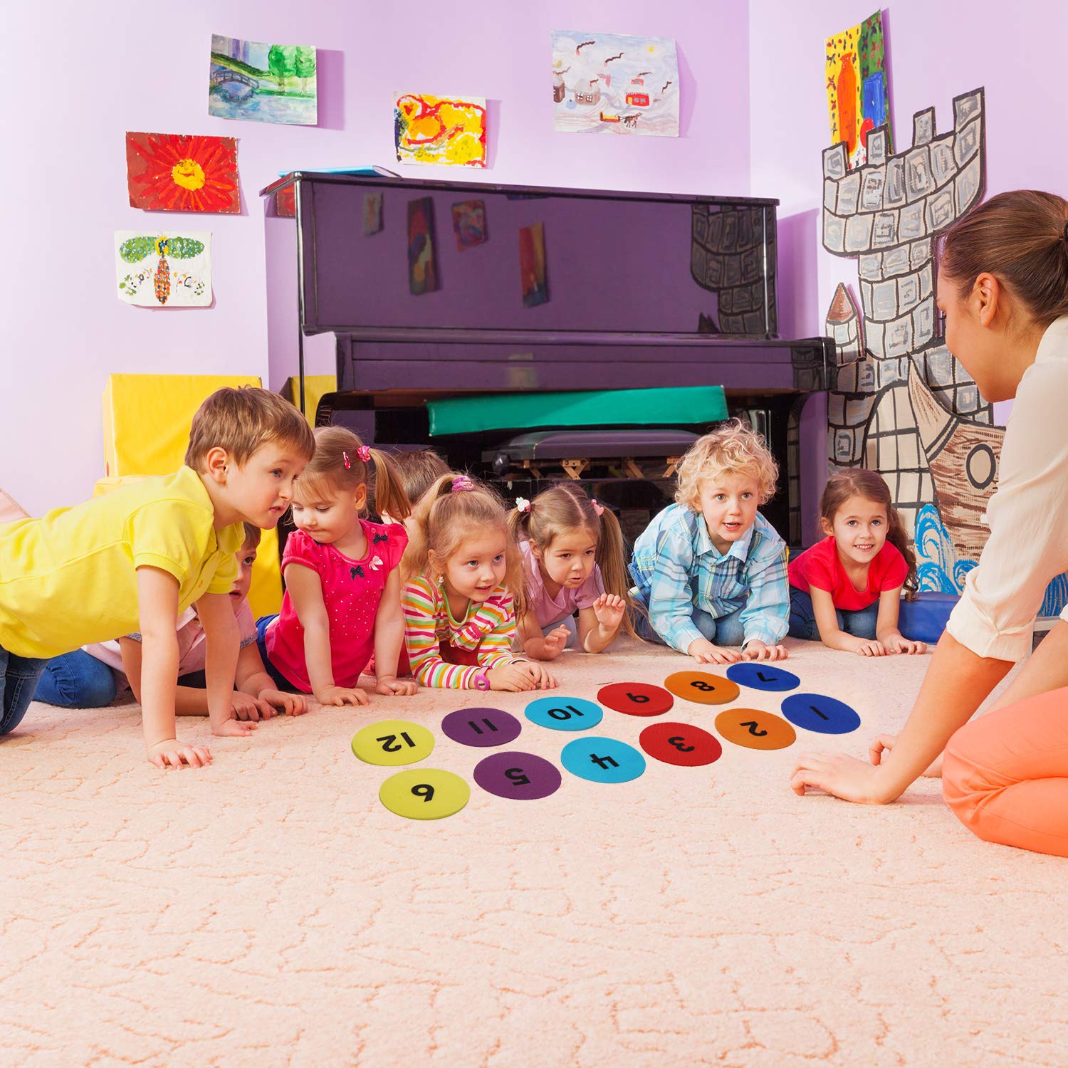 Lot De 30 Marqueurs De Tapis Pour Salle De Classe, Pour L'