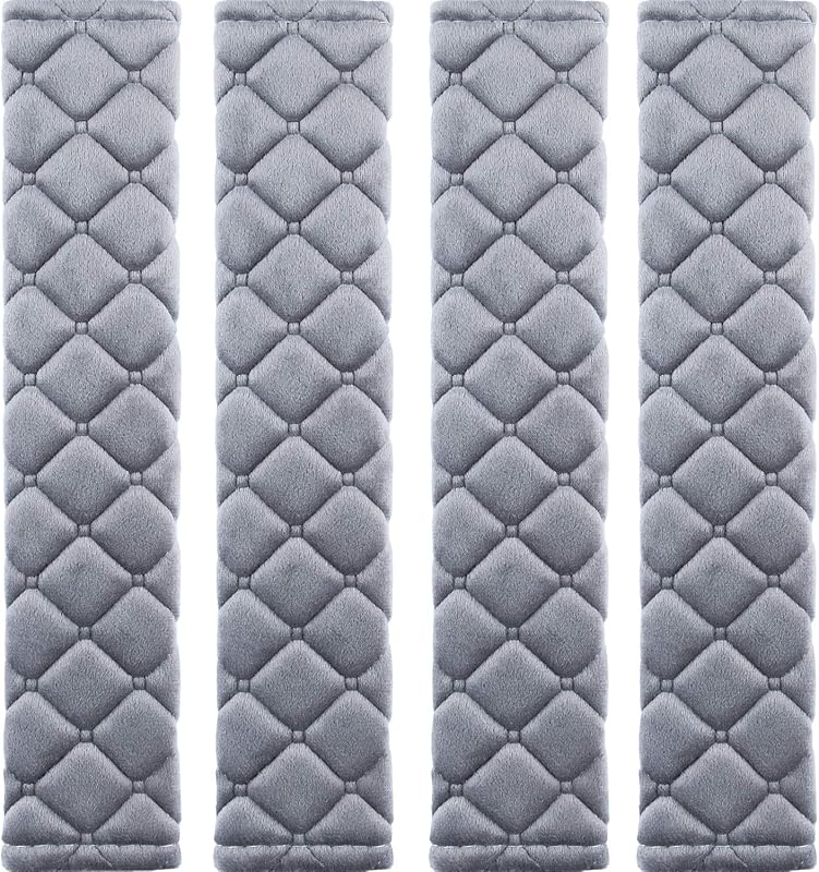 Almofadas para Cinto de Segurança MIKAFEN com Espuma de Memória Cinza – Kit com 4 unidades