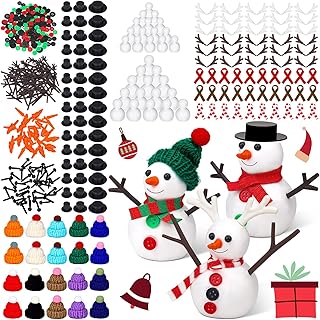 Liliful 30 Pack 1081 Pcs Christmas Snowman DIY Craft Kits Build a Snowma...