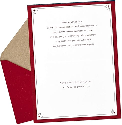Miniatura 2 de Hallmark Tarjeta de San Valentín para marido, esposa, novio, novia (You're a Blessing), tarjeta de aniversario, tarjeta de amor