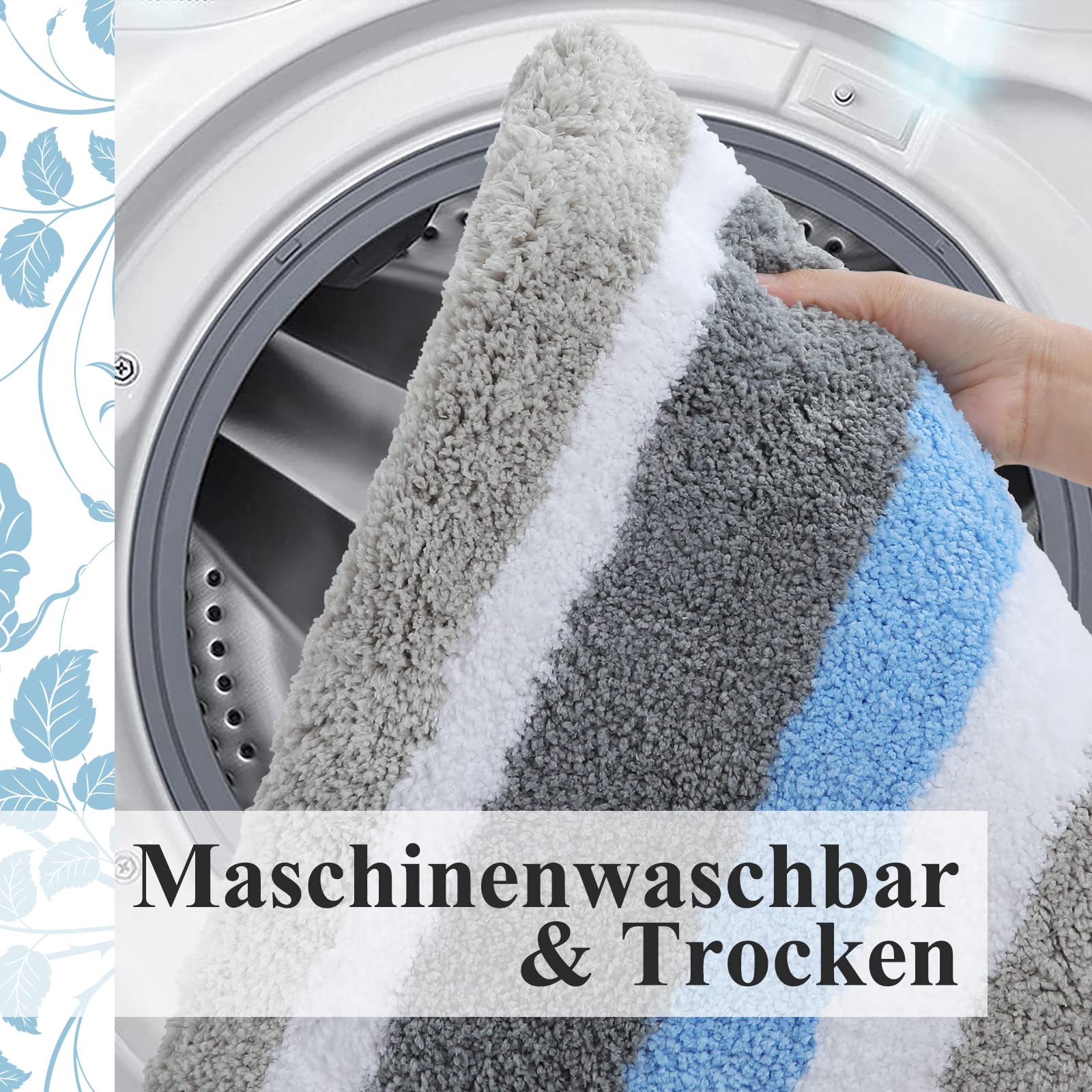 Tapis De Bain Homaxy Antidérapant - Microfibre Absorbante 50x60cm, Design Marocain - Gris