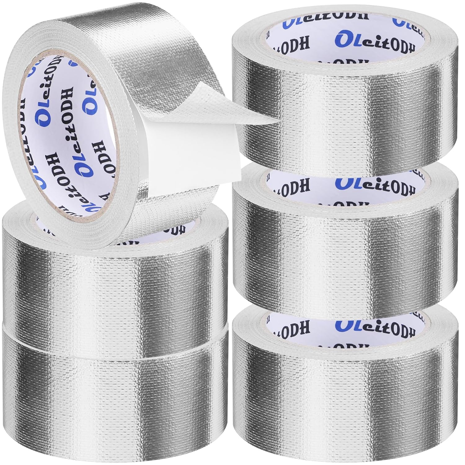 6 PCS Adhesive Aluminum Foil Fiberglass Heat Shield Tape 3in x 66ft Silver Self-Adhesive Reflective Foil Tape Thick Heat Resistant Tapes for HVAC Ducts Furnace Dryer Vent Auto Engine Insulation Repair