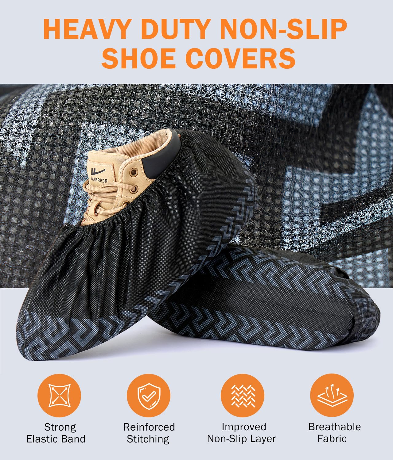 Fundas desechables antideslizantes: fundas profesionales para zapatos, botines duraderos para zapatos, fundas reciclables para zapatos y botas, talla única (paquete de 100)