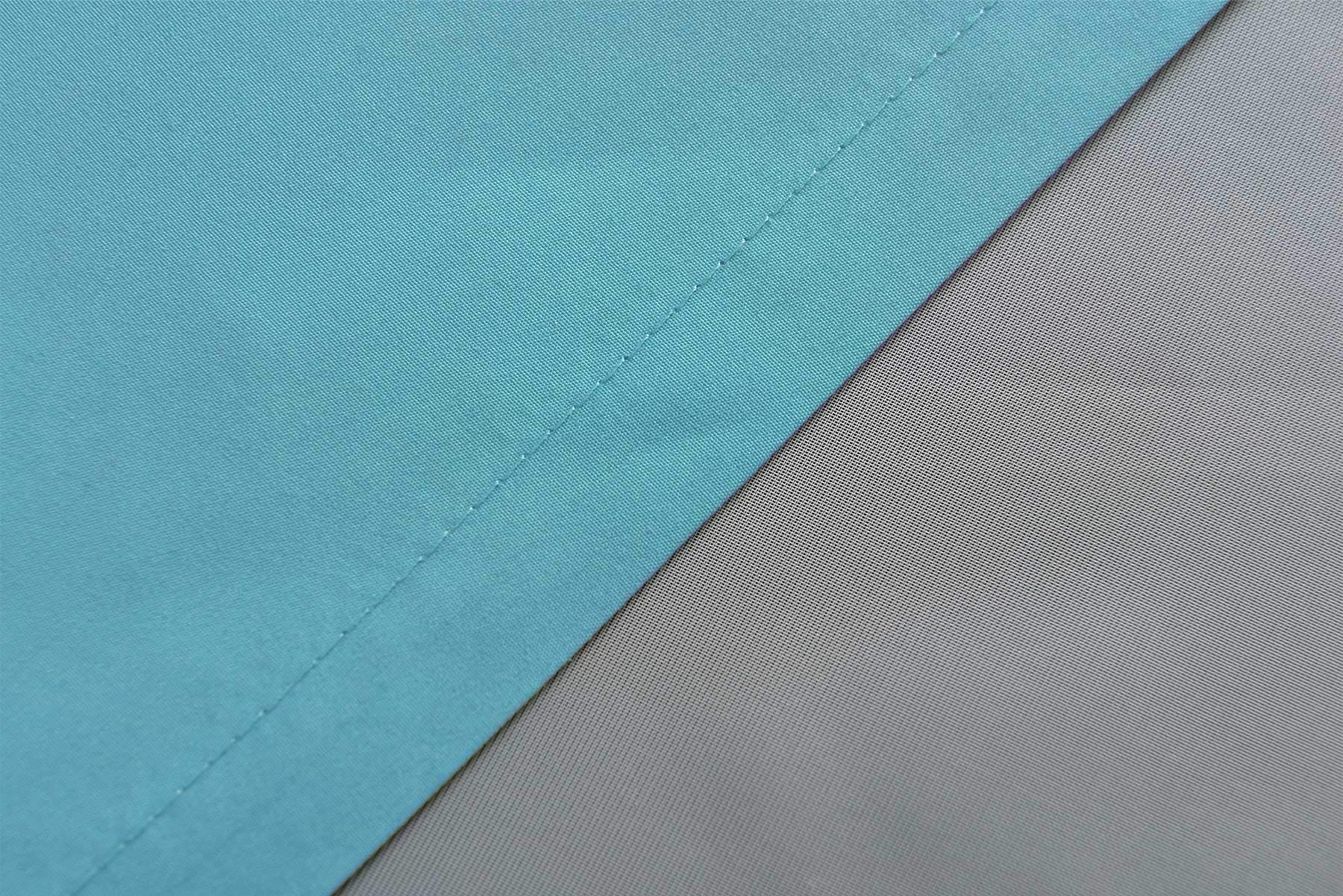 Gardinenbox 2er Set Vorhänge Schal Schlaufen Nastro Arricciato microraso Traslucido Tinta Unita Opaco, 100% Poliestere, Turchese, HxB 245x140 cm