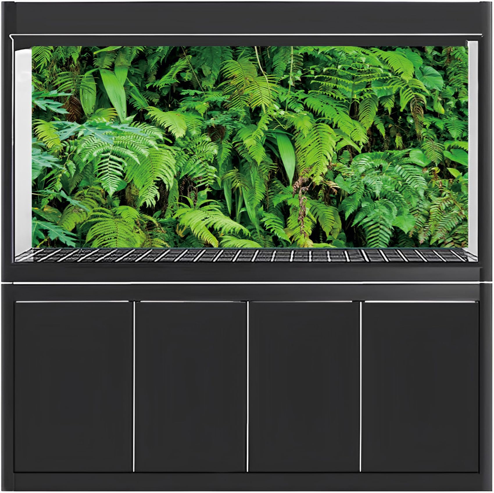 MIRRORANG 180x61cm Tropical Terrarium Background Tropical Plants Leaves Aquarium Background Rainforest Reptile Habitat Background Durable Vinyl Background - Image 2