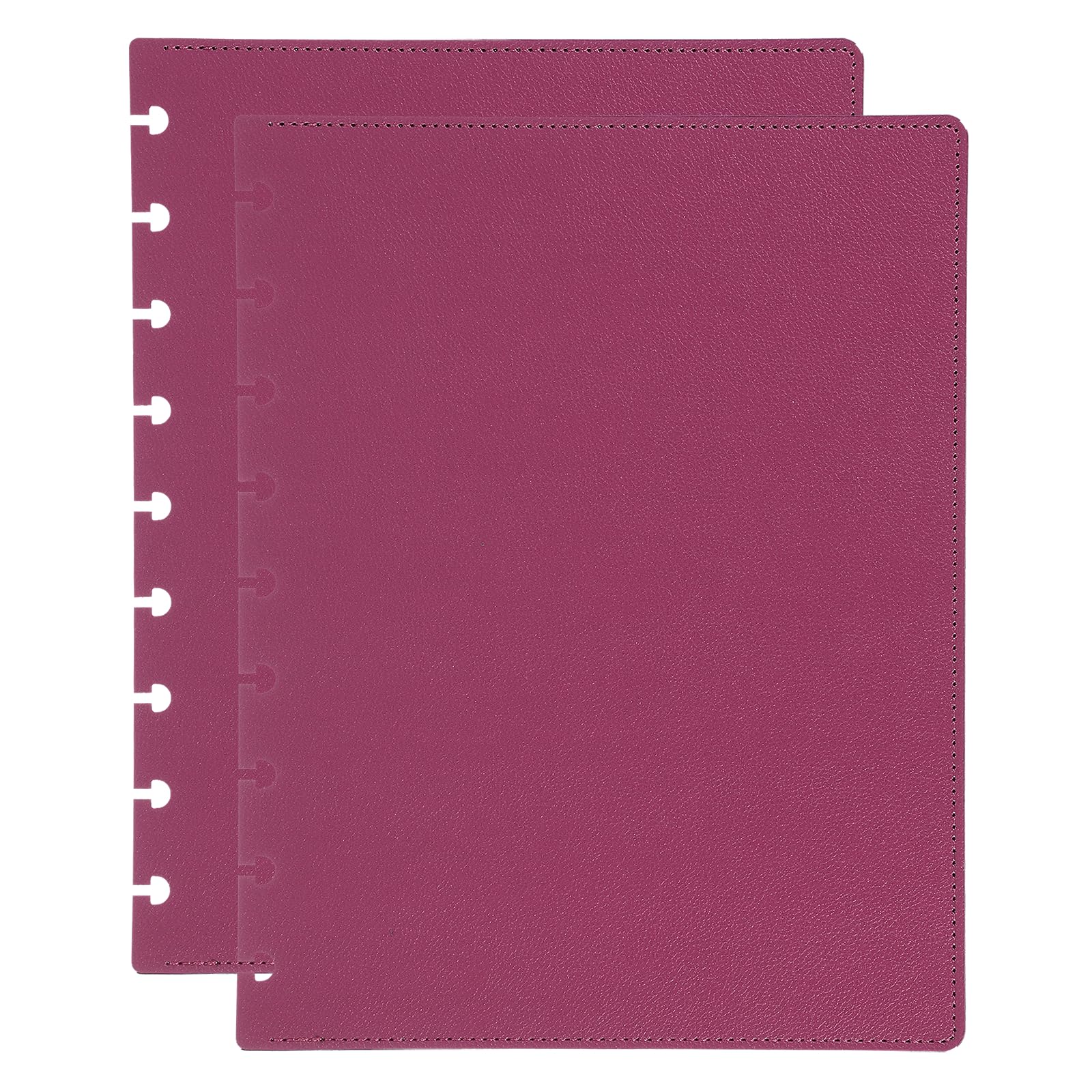 PATIKIL 1 Set Leather Discbound Notebook Cover, 7.6" x 9.57" Medium Size Disc Planner Cover for Disc Notebook Office Product, Pink
