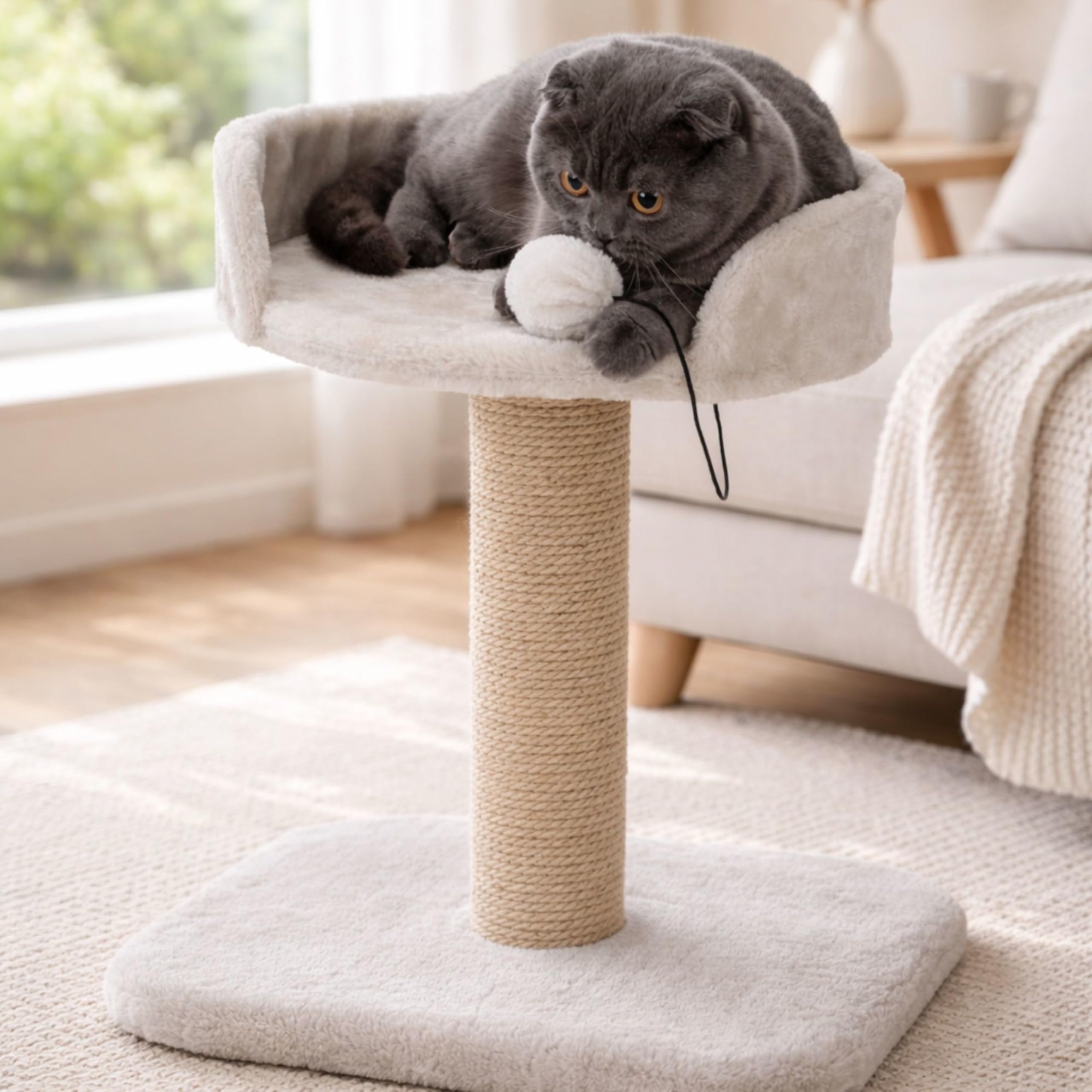 Trixie Poste Rascador de Gatos - Rascador Arbol para Gatos Rascador Mica 46 cm Gris Claro