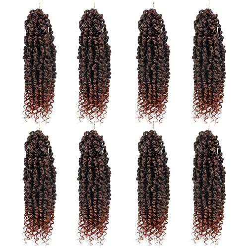 Passion Twist Hair - 8 Packs 10 Inch Passion Twist Crochet Hair For Black Women, Crochet Pretwisted Curly Hair Passion Twists Synthetic Braiding Hair Extensions (10 Inch 8 Packs, T350)