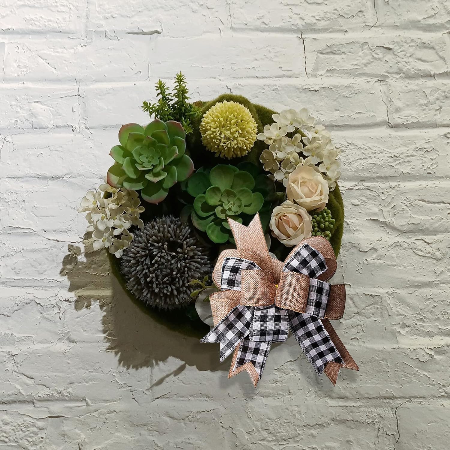 2Pack Black White Plaid Gift Bows Burlap Wreaths Bows Christmas Tree Topper for Wedding Holiday Birthday Party Decoration 12" x 9.4" - Image 6