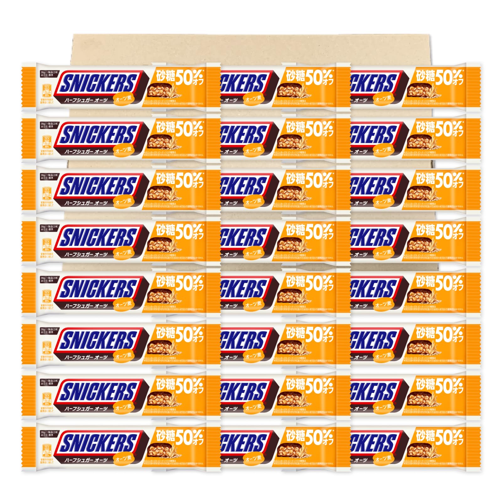 チョコレート大量216本 スニッカーズ　ハーフシュガーオーツ12本×18パック Amazon | マースジャパン スニッカーズ ハーフシュガー オーツ 38g ×24