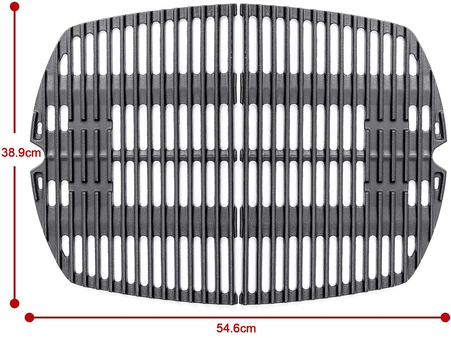 7645 Parrilla de hierro fundido Piezas de repuesto Accesorios para Weber Q200, Q220, Q2000, Q2400 Barbacoa de gas, 54,6 x 38,8 cm, accesorios para plancha Weber 7645 7583 65811 69935, 2 unidades