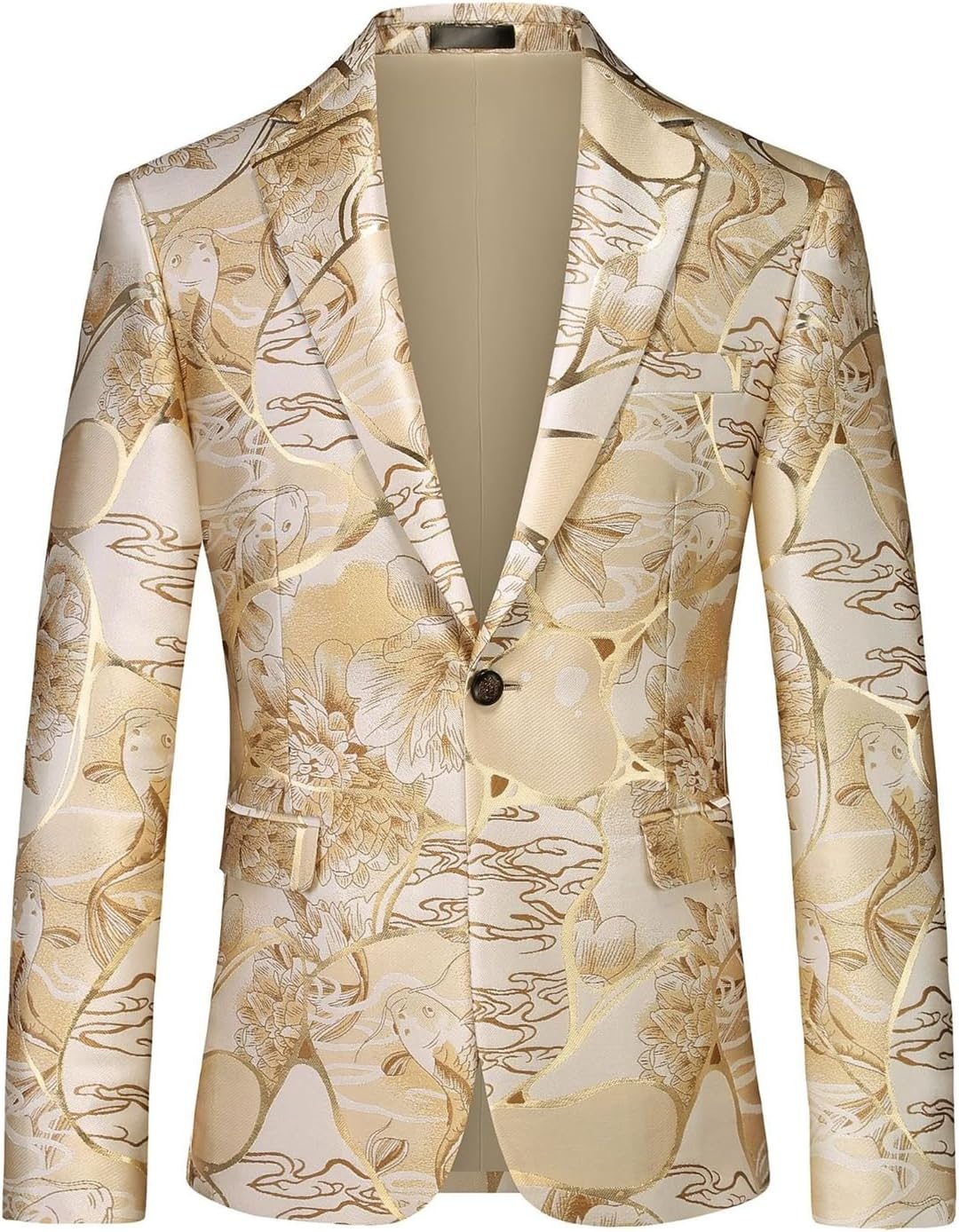 Men's Korean Style Slim fit Blazer, Buttoned Business Casual Banquet Long Sleeve Tuxedo Jacket